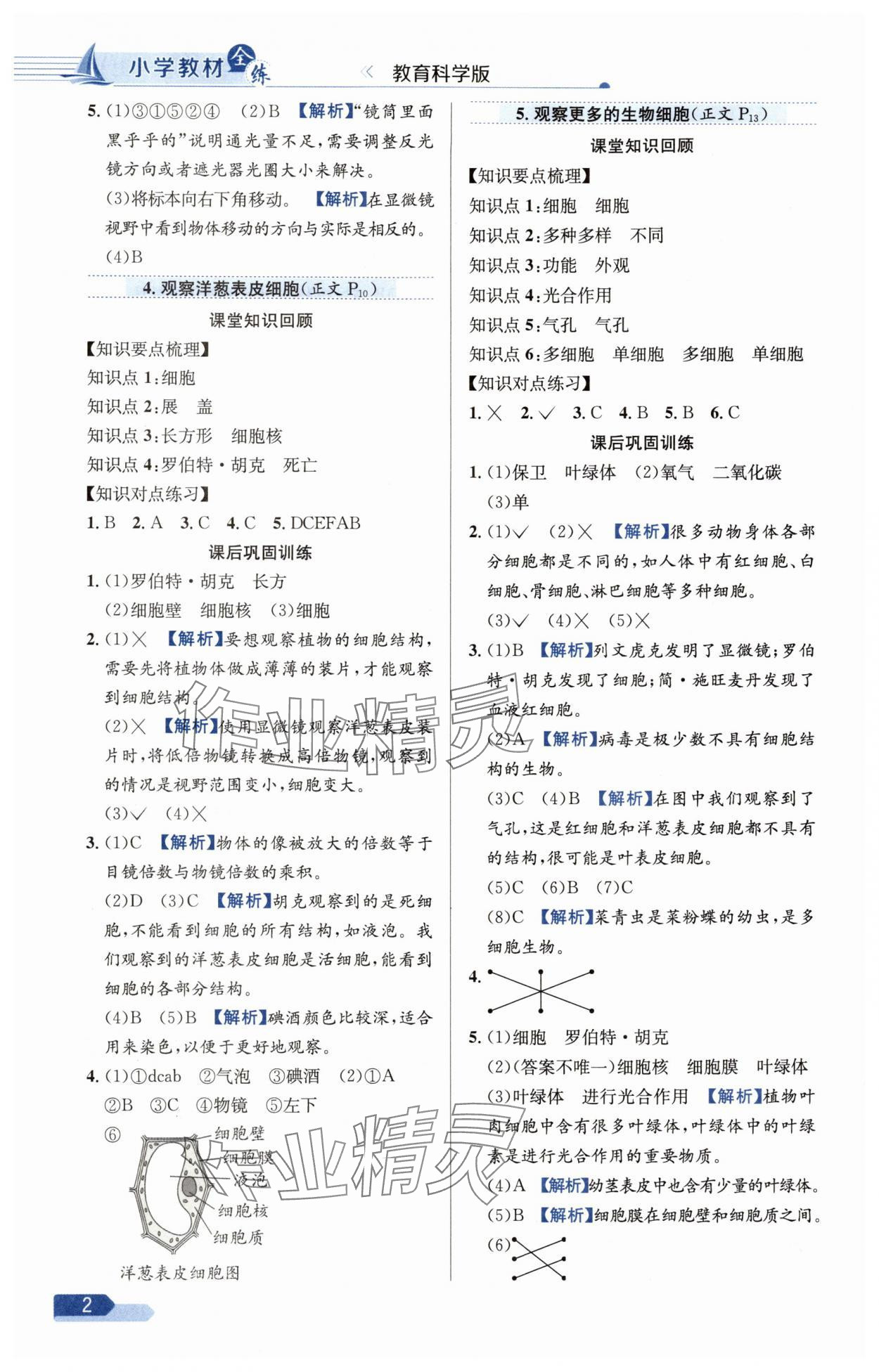 2025年教材全练六年级科学上册教科版 第2页