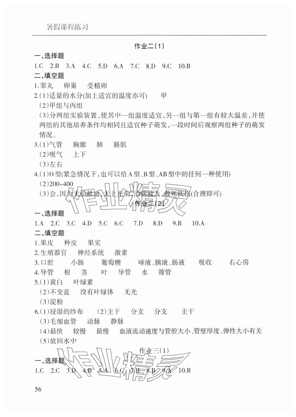 2025年暑假课程练习南方出版社七年级生物 第2页