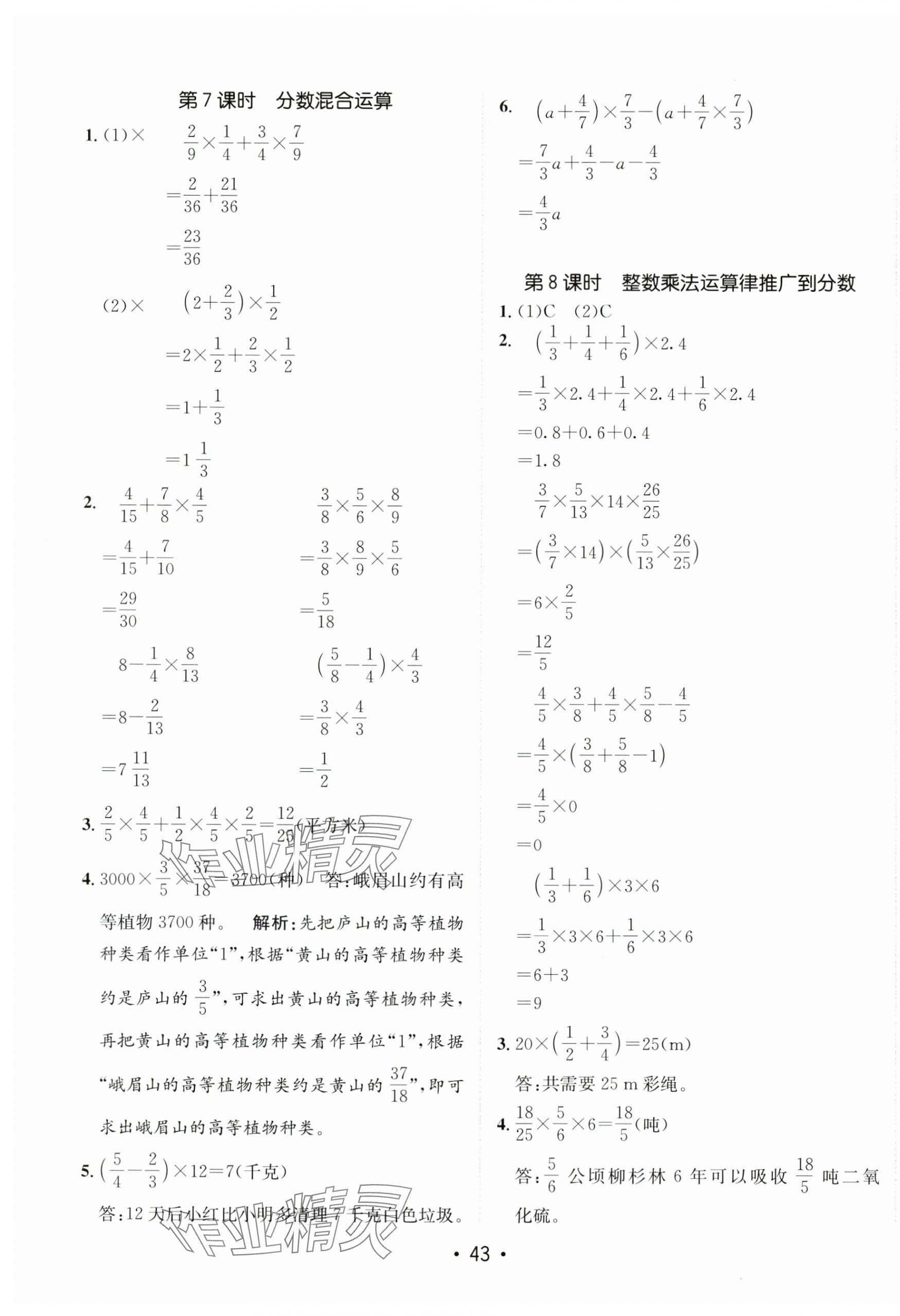 2024年同行課課100分過關(guān)作業(yè)六年級(jí)數(shù)學(xué)上冊(cè)人教版 第3頁