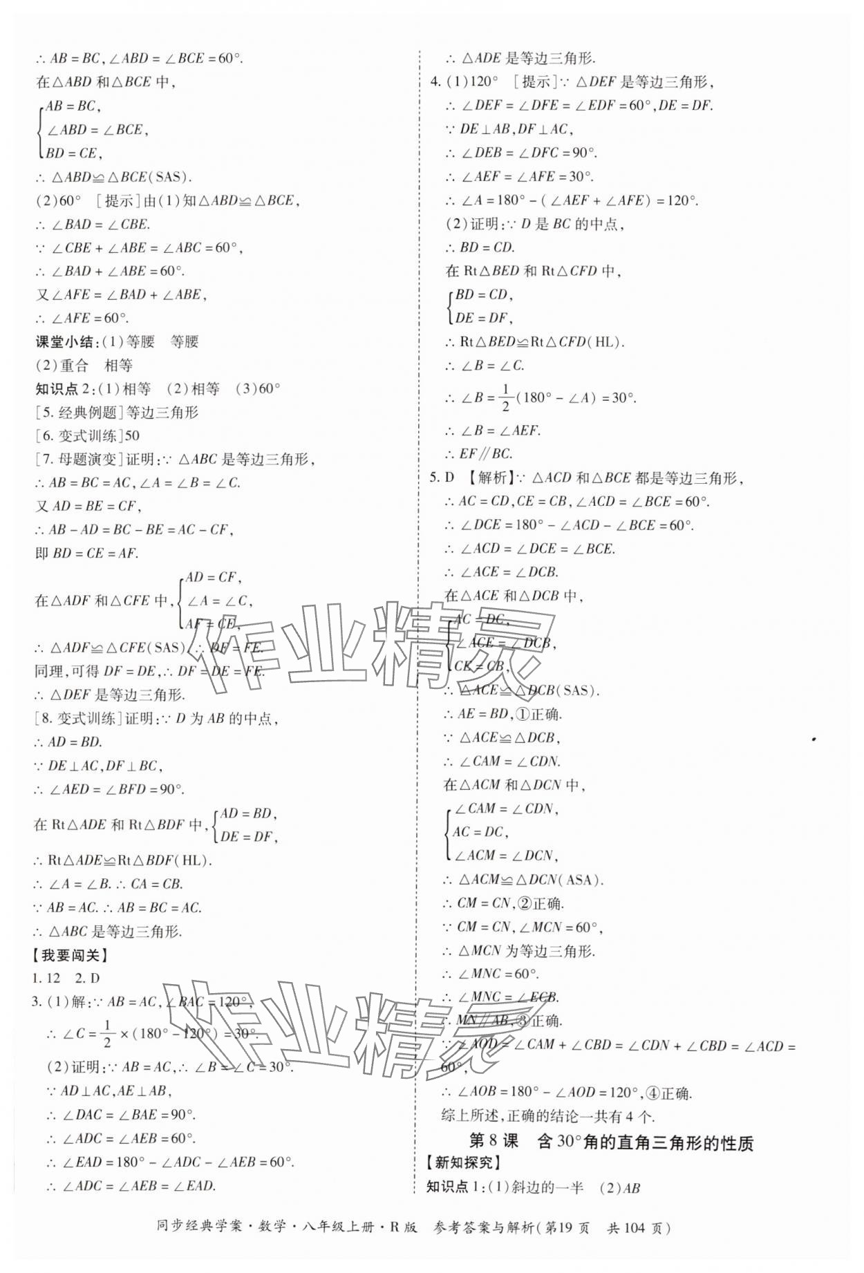 2024年同步經(jīng)典學(xué)案八年級(jí)數(shù)學(xué)上冊(cè)人教版廣西專版 第19頁