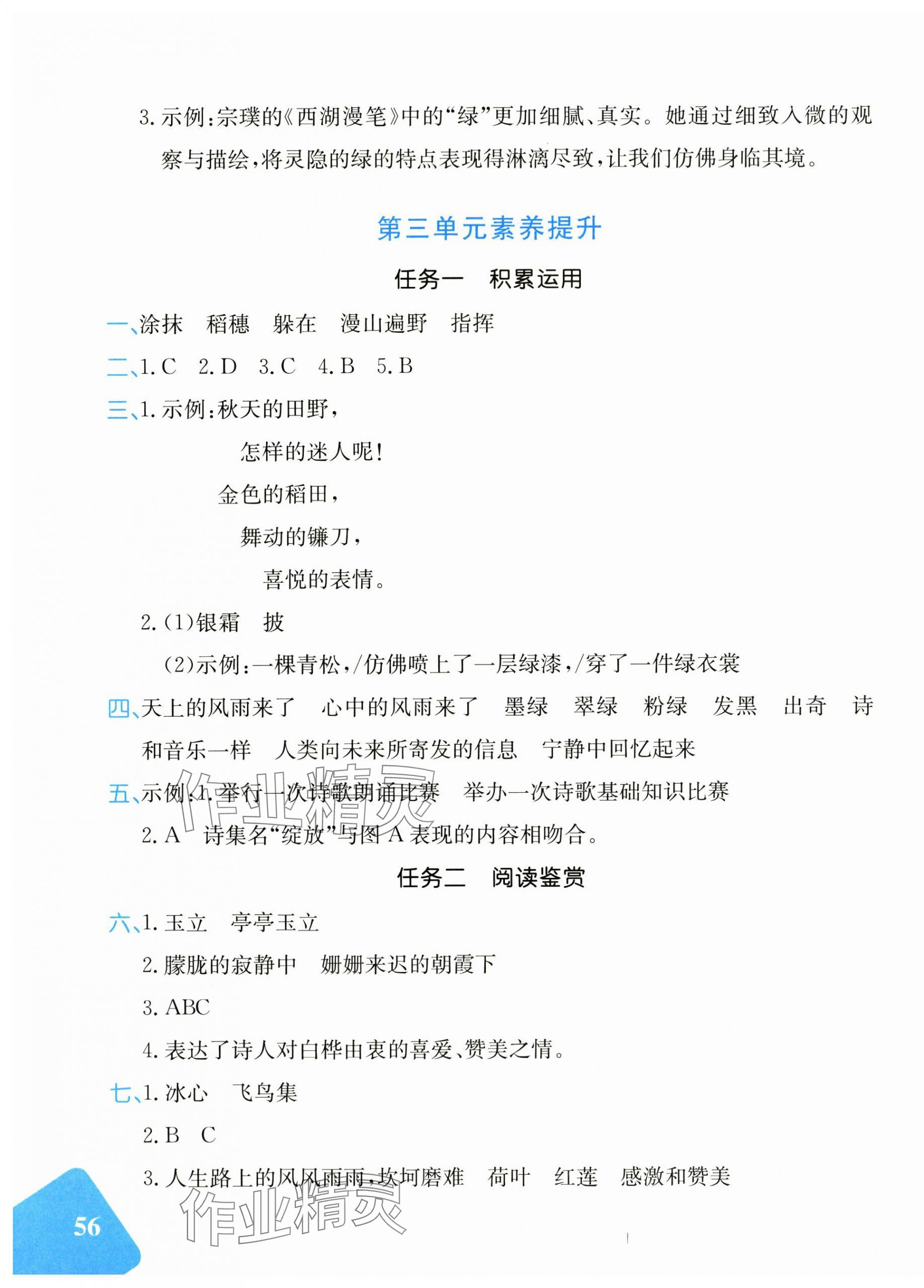 2025年探究實踐報告冊四年級語文下冊人教版 第7頁