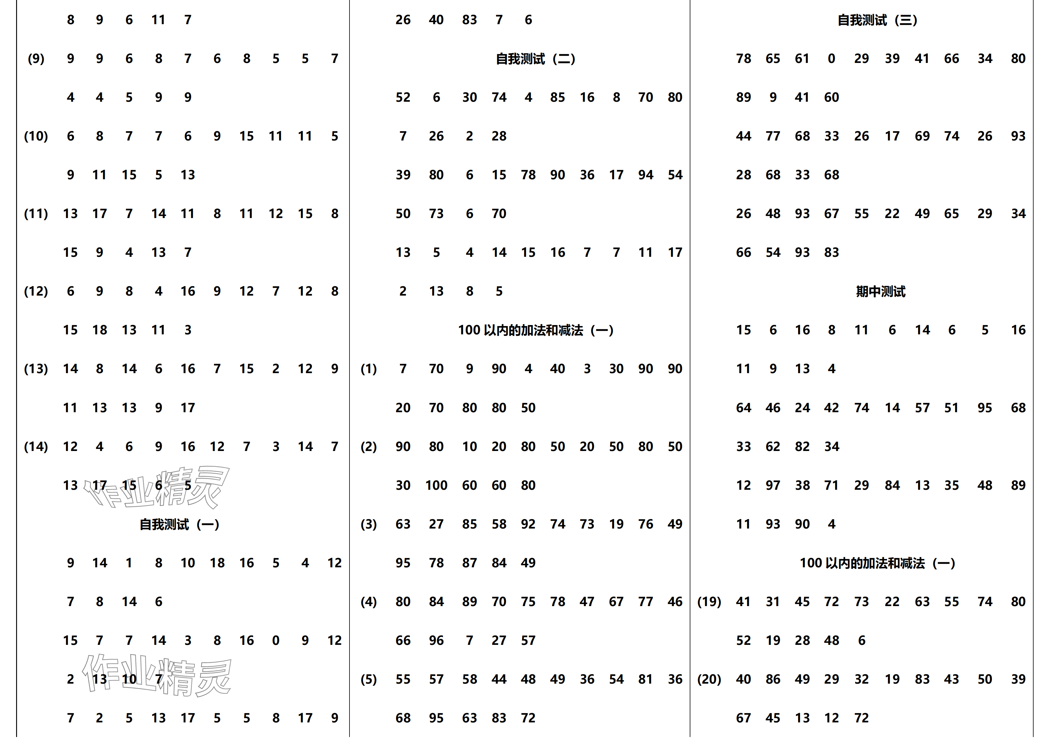 2024年口算練習(xí)冊(cè)江蘇鳳凰教育出版社一年級(jí)數(shù)學(xué)下冊(cè)蘇教版 參考答案第2頁(yè)