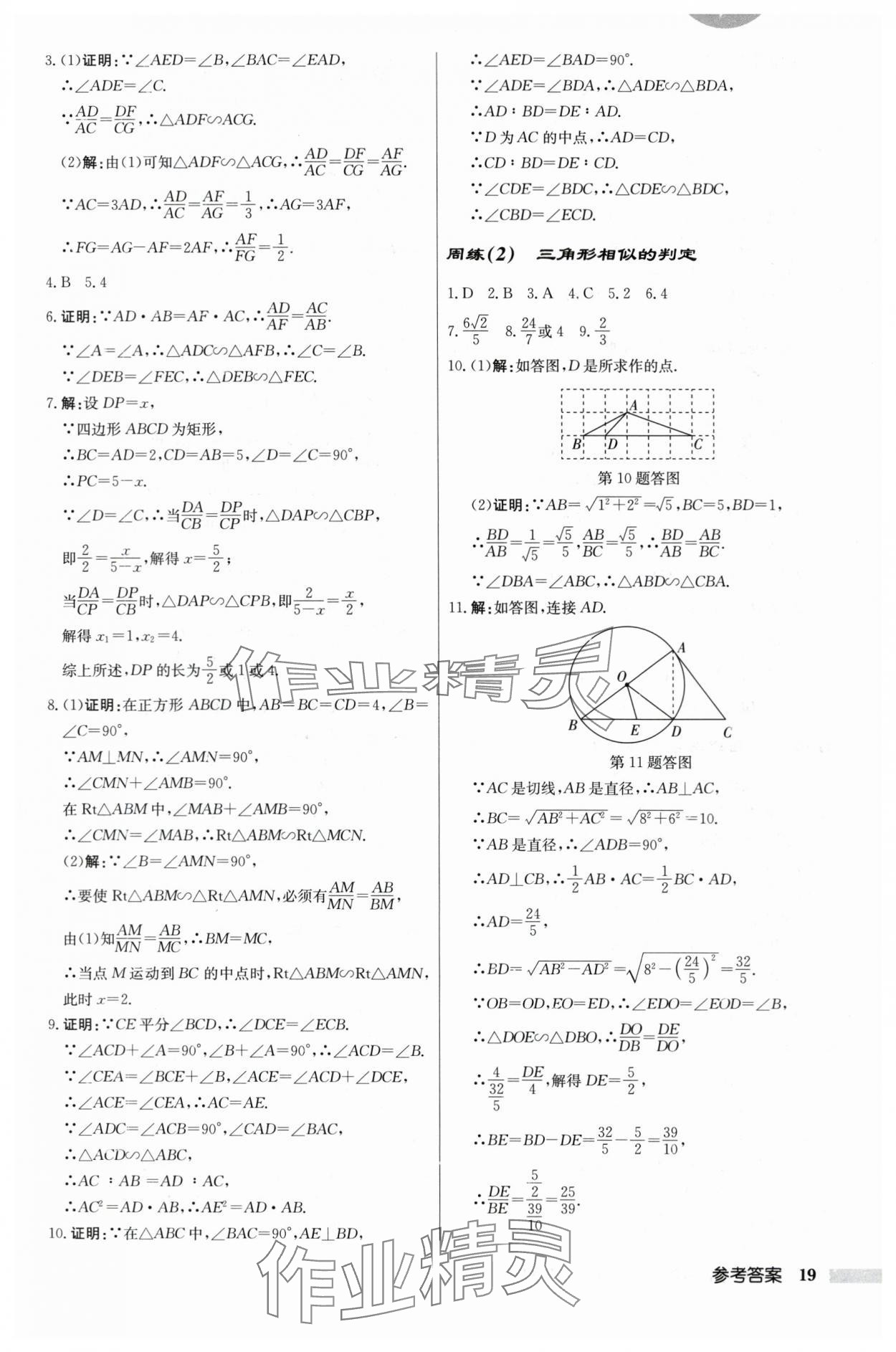 2024年啟東中學(xué)作業(yè)本九年級數(shù)學(xué)下冊蘇科版 第19頁