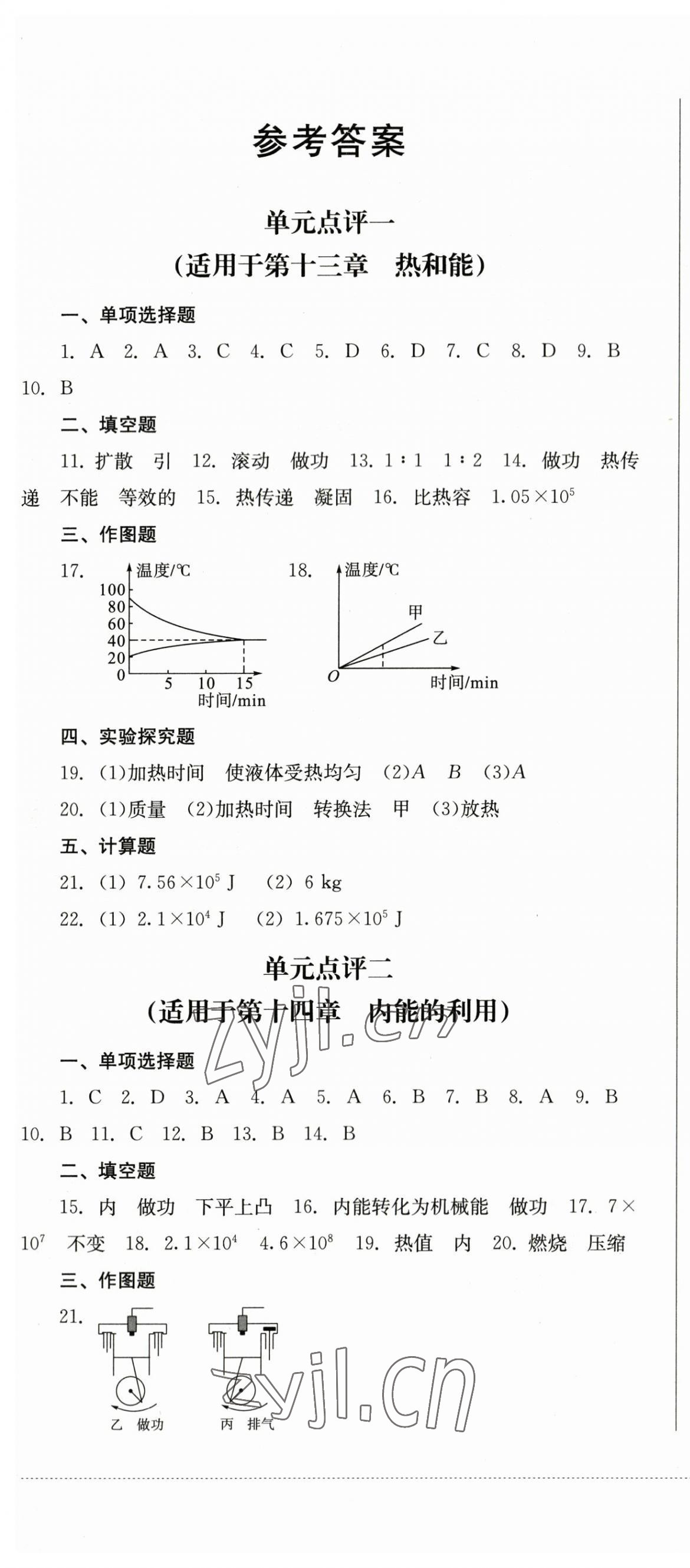 2023年學(xué)情點(diǎn)評四川教育出版社九年級物理上冊人教版 第1頁