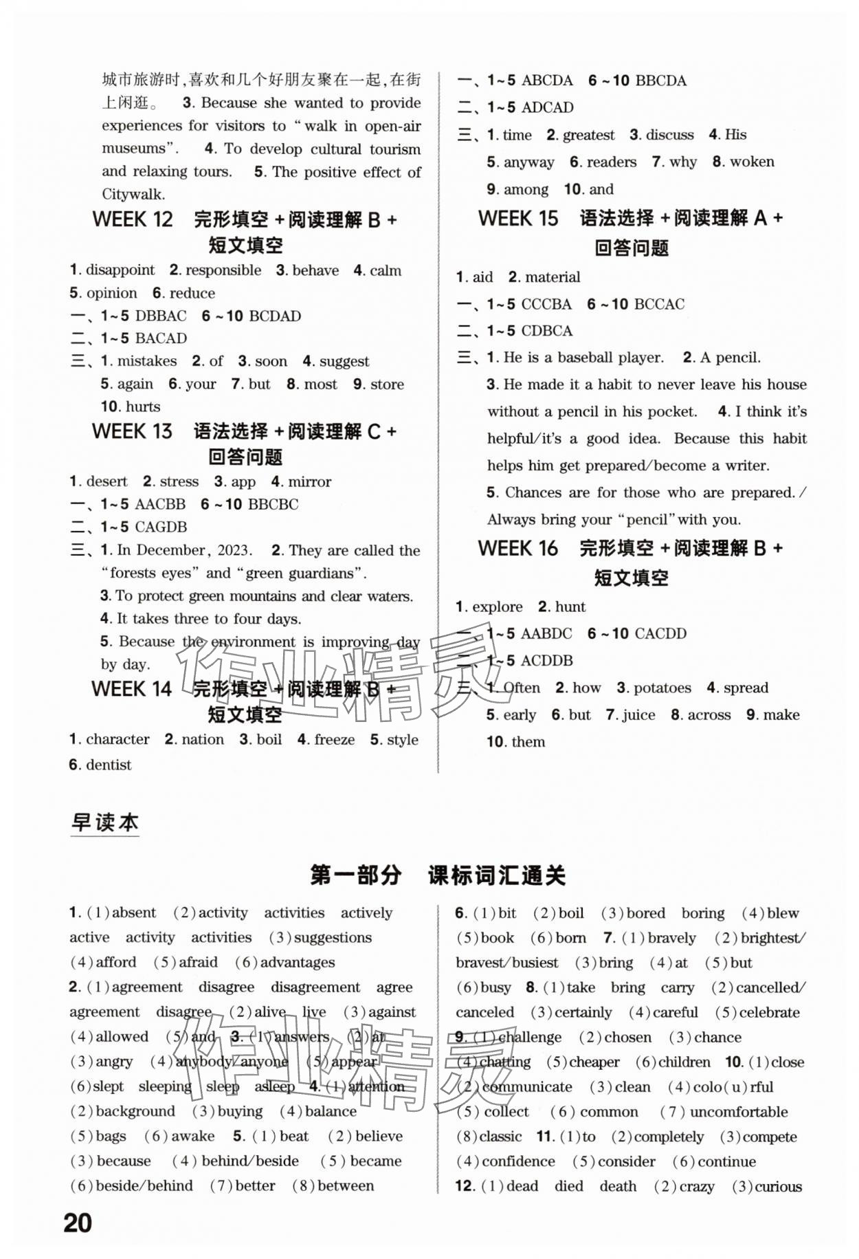 2025年鼎成中考精準(zhǔn)提分英語人教版廣東專版 參考答案第20頁