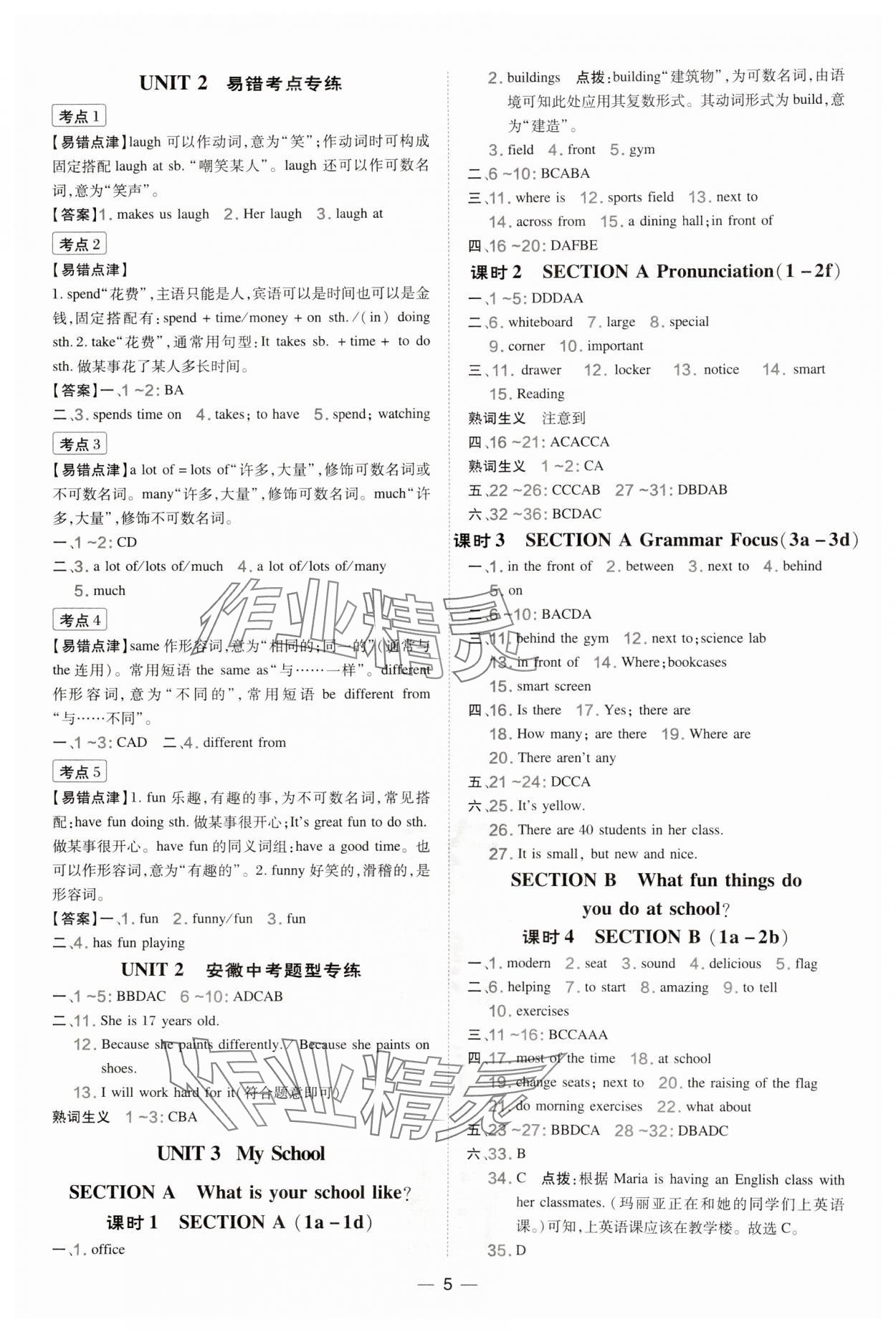 2024年點撥訓練七年級英語上冊人教版安徽專版 第5頁