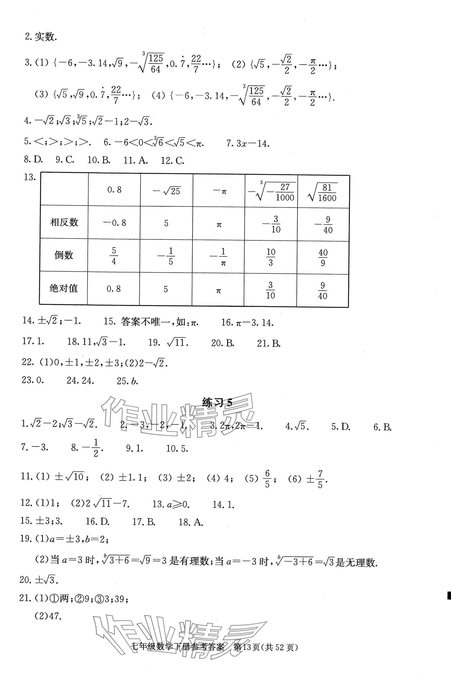 2024年學(xué)習(xí)探究診斷七年級數(shù)學(xué)下冊人教版 第13頁