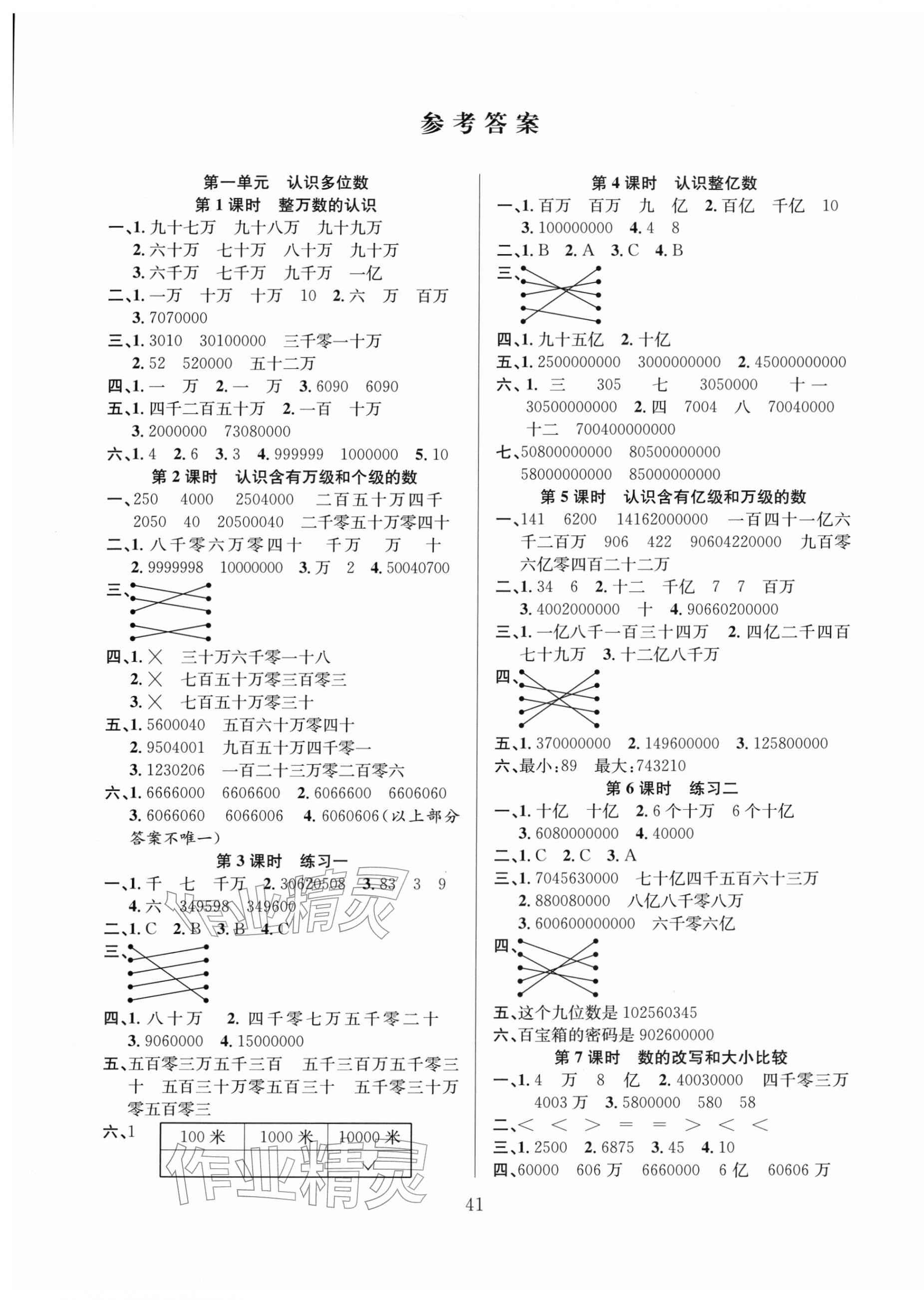 2026年阳光课堂课时作业四年级数学下册苏教版&nbsp;第1页