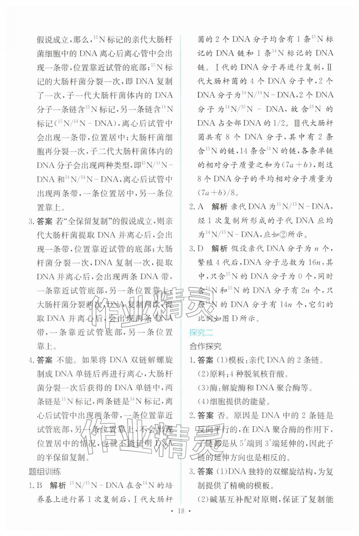 2026年能力培养与测试高中生物必修2(已禁用勿选)人教版&nbsp;参考答案第17页