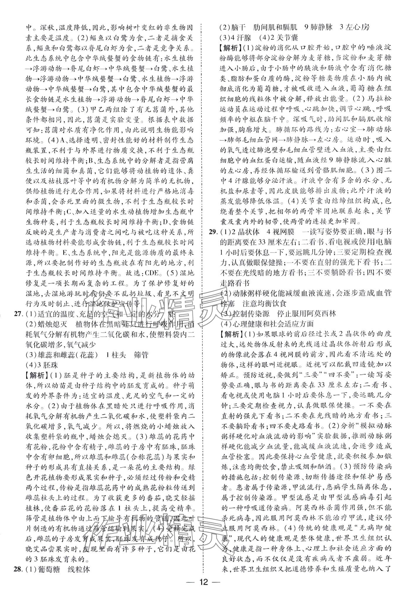 2024年鲁人泰斗中考必备中考试题汇编生物中考&nbsp;第12页