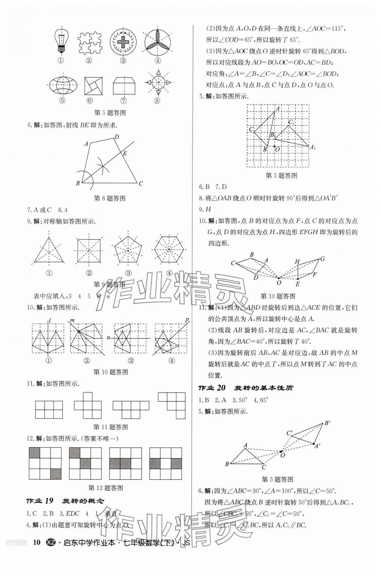2025年啟東中學(xué)作業(yè)本七年級數(shù)學(xué)下冊蘇科版徐州專版 第10頁