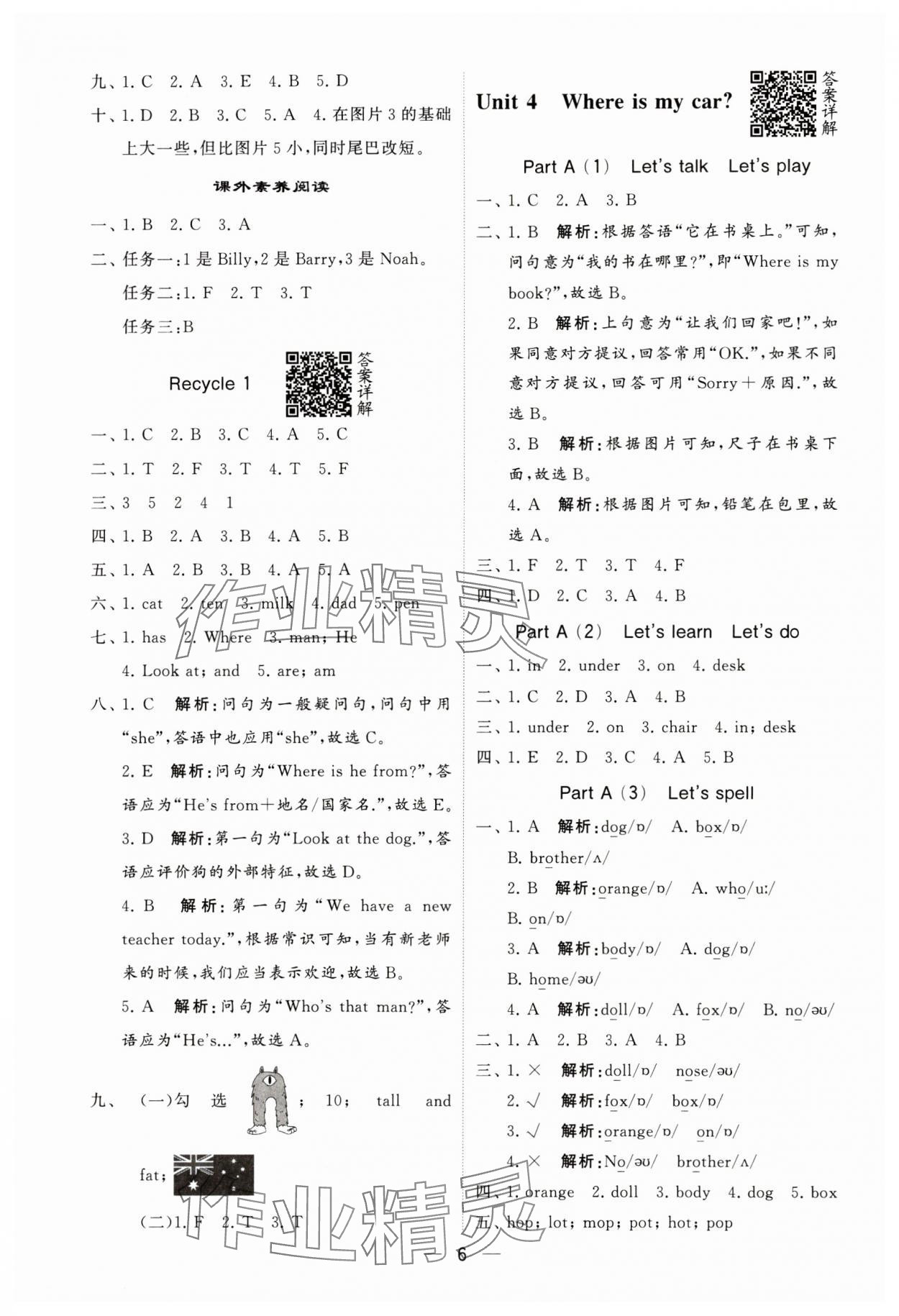 2024年經(jīng)綸學(xué)典提高班三年級(jí)英語下冊(cè)人教版 參考答案第6頁