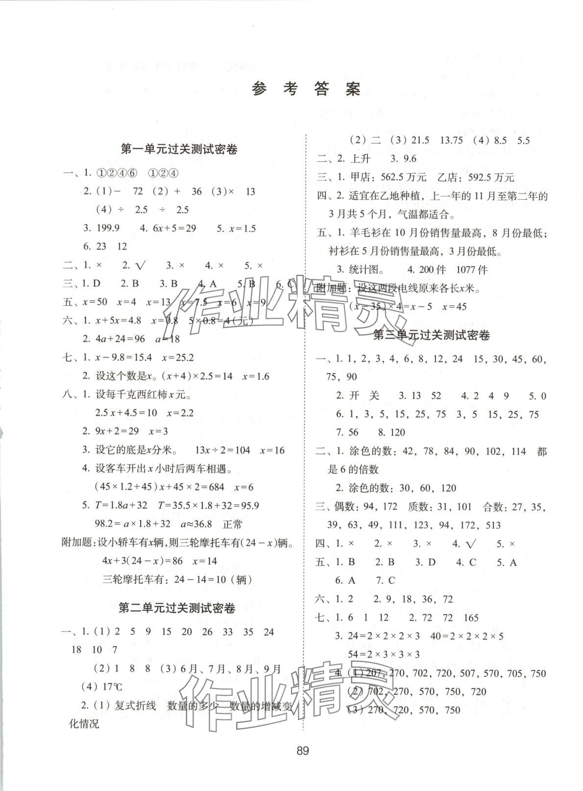 2025年期末沖刺100分完全試卷五年級數學下冊蘇教版 第1頁