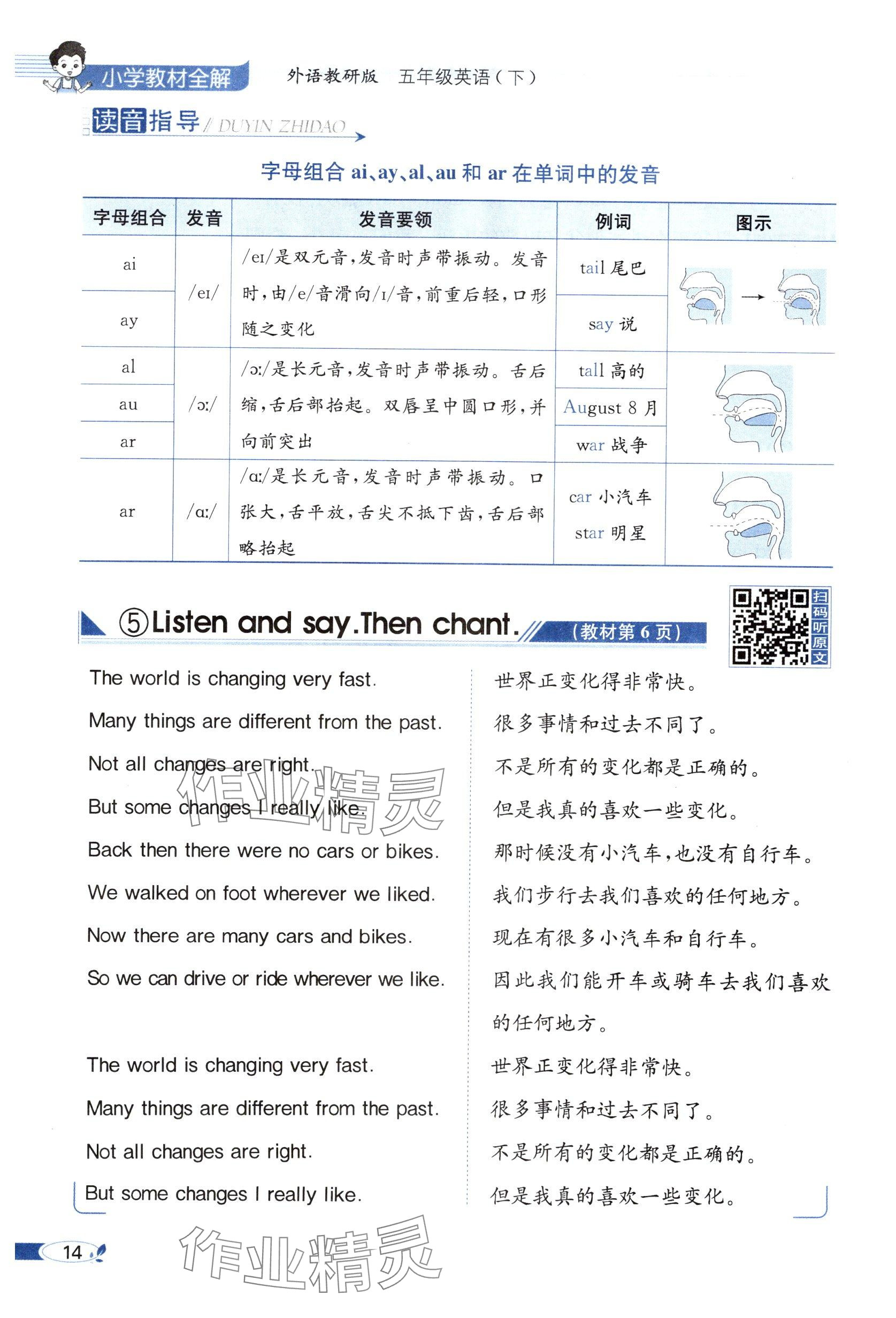 2025年教材課本五年級英語下冊外研版 參考答案第14頁