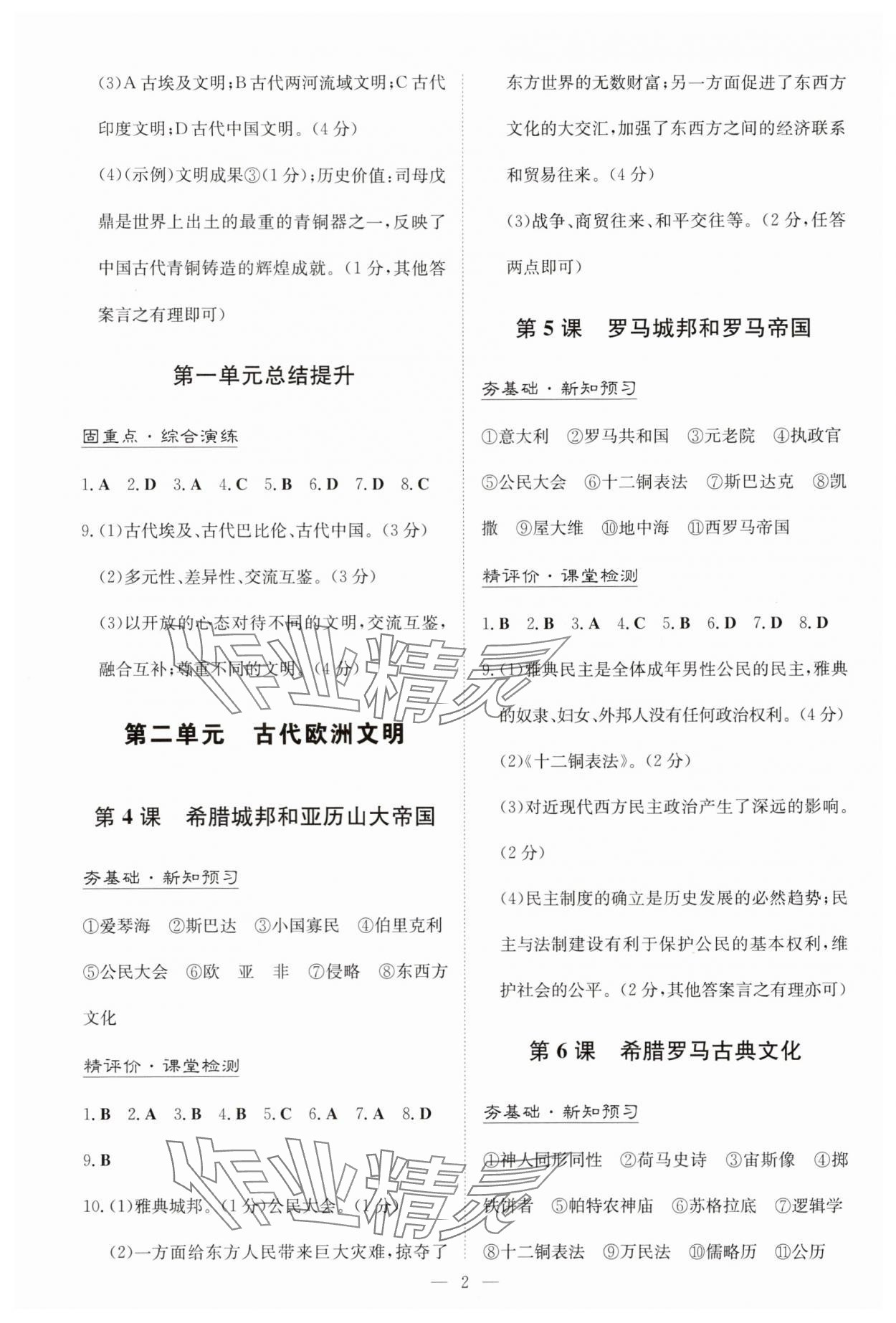 2025年初中同步学习导与练导学探究案九年级历史上册人教版 第2页