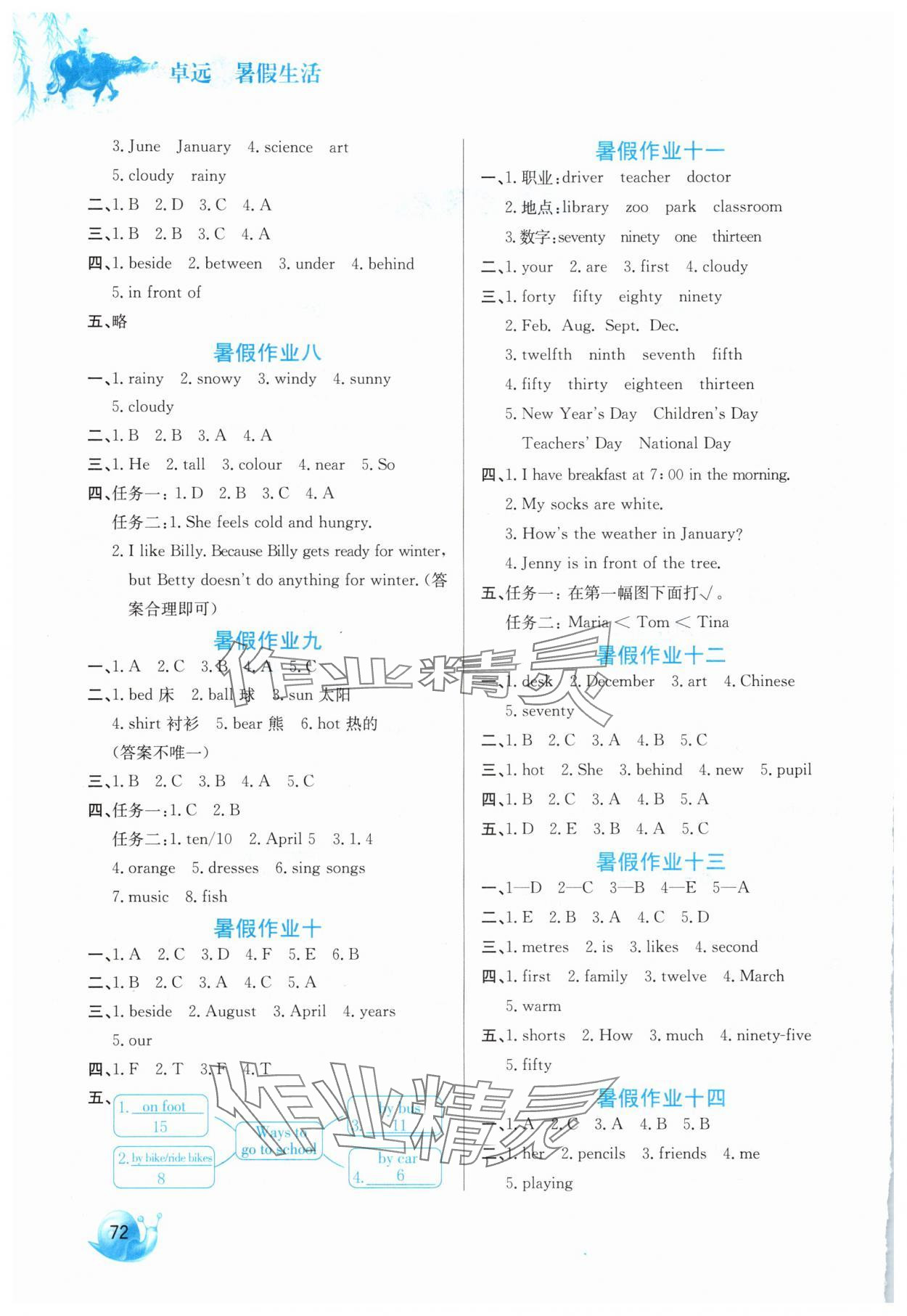 2025年暑假生活河北美术出版社四年级英语冀教版 第2页
