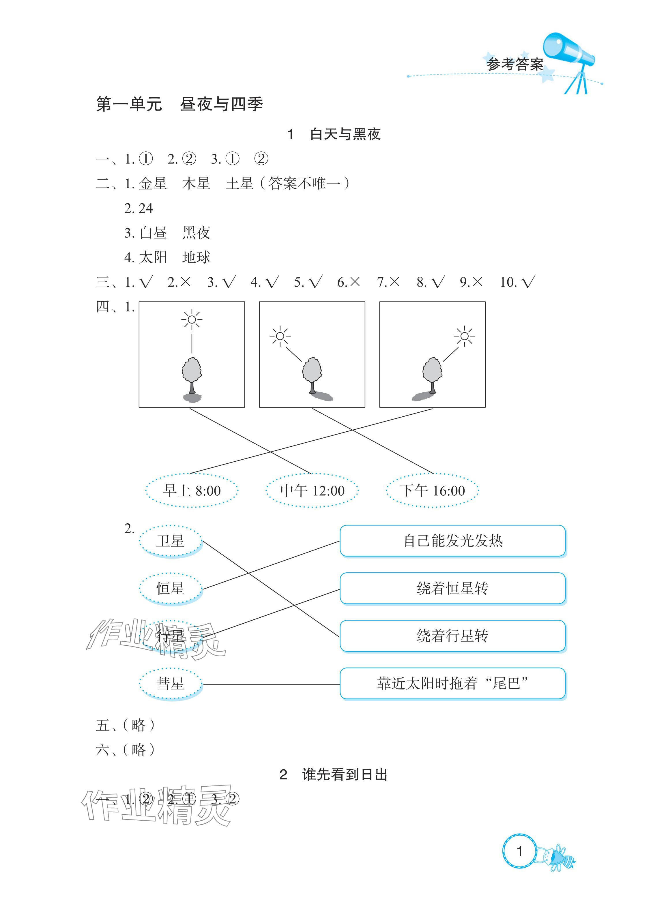 2024年長(zhǎng)江作業(yè)本課堂作業(yè)五年級(jí)科學(xué)下冊(cè)鄂教版 參考答案第1頁(yè)