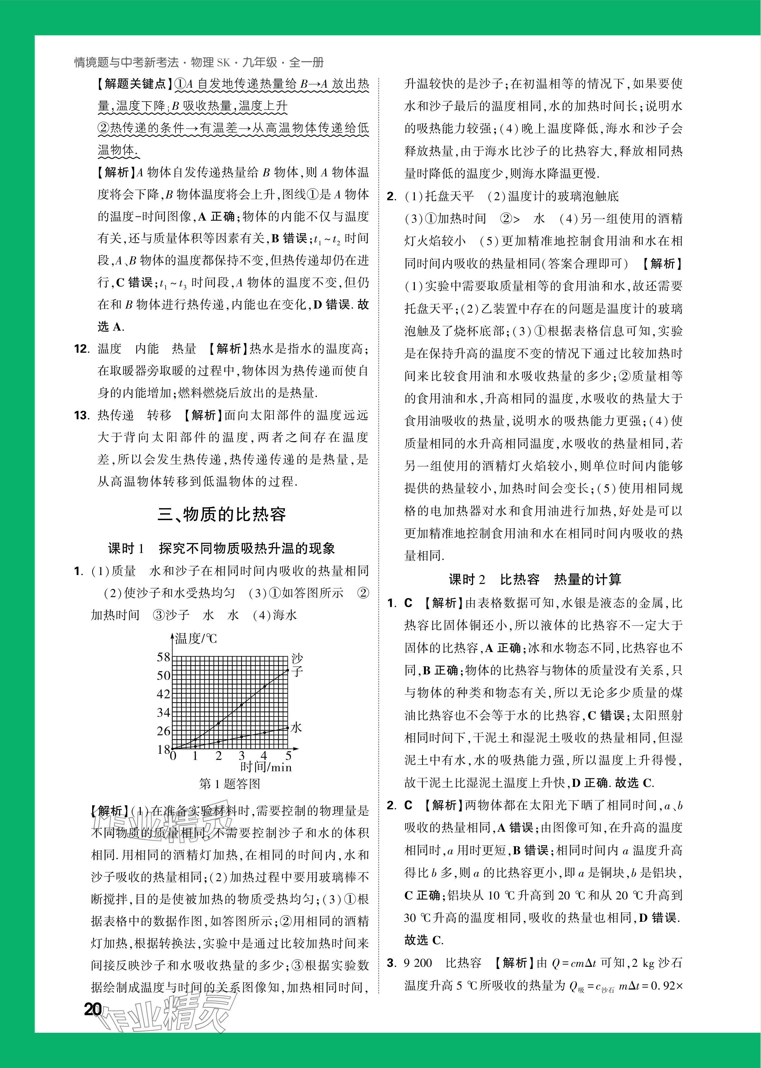 2024年萬唯中考情境題九年級物理全一冊蘇科版 參考答案第20頁