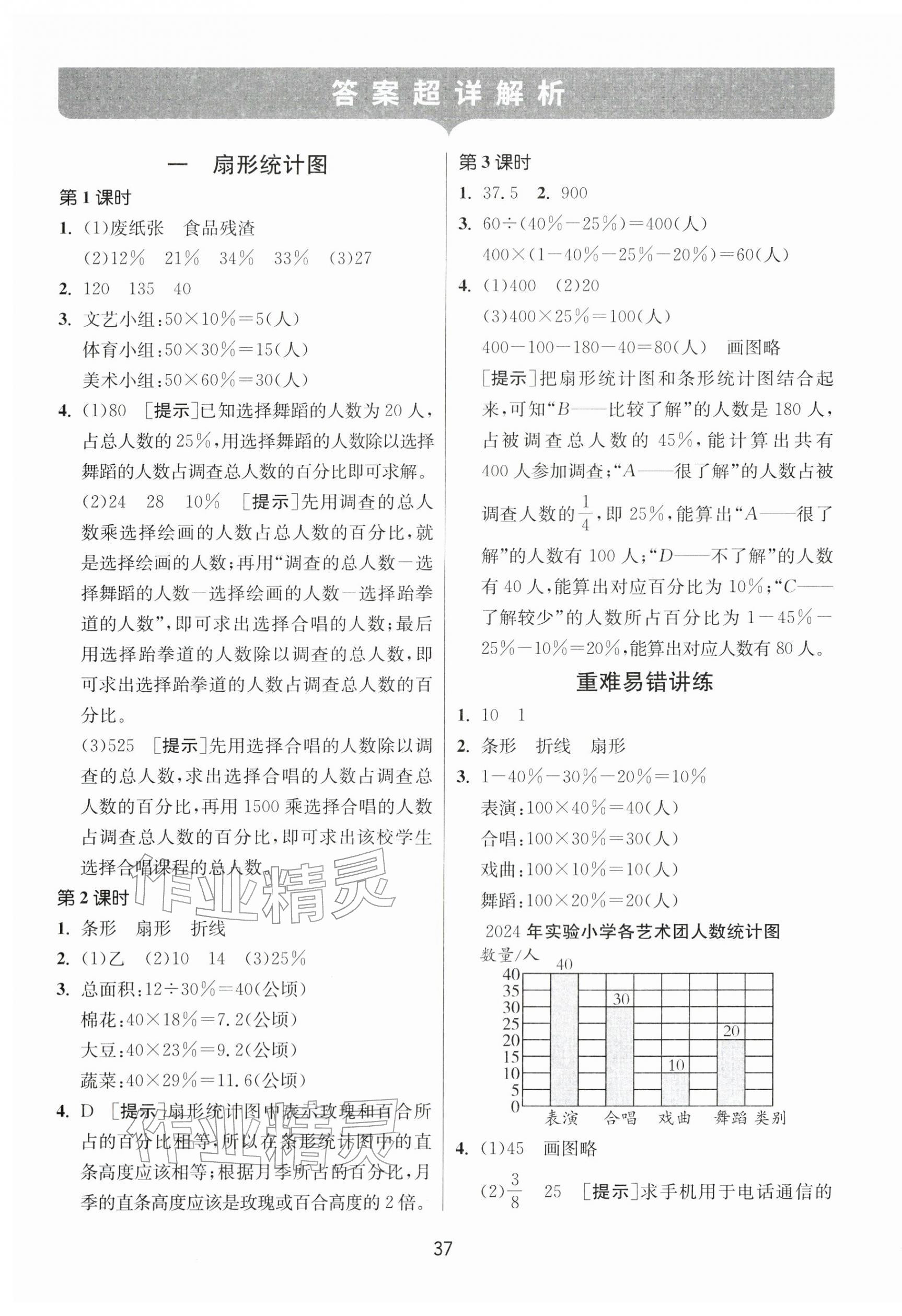 2026年课时训练江苏人民出版社六年级数学下册苏教版&nbsp;参考答案第1页