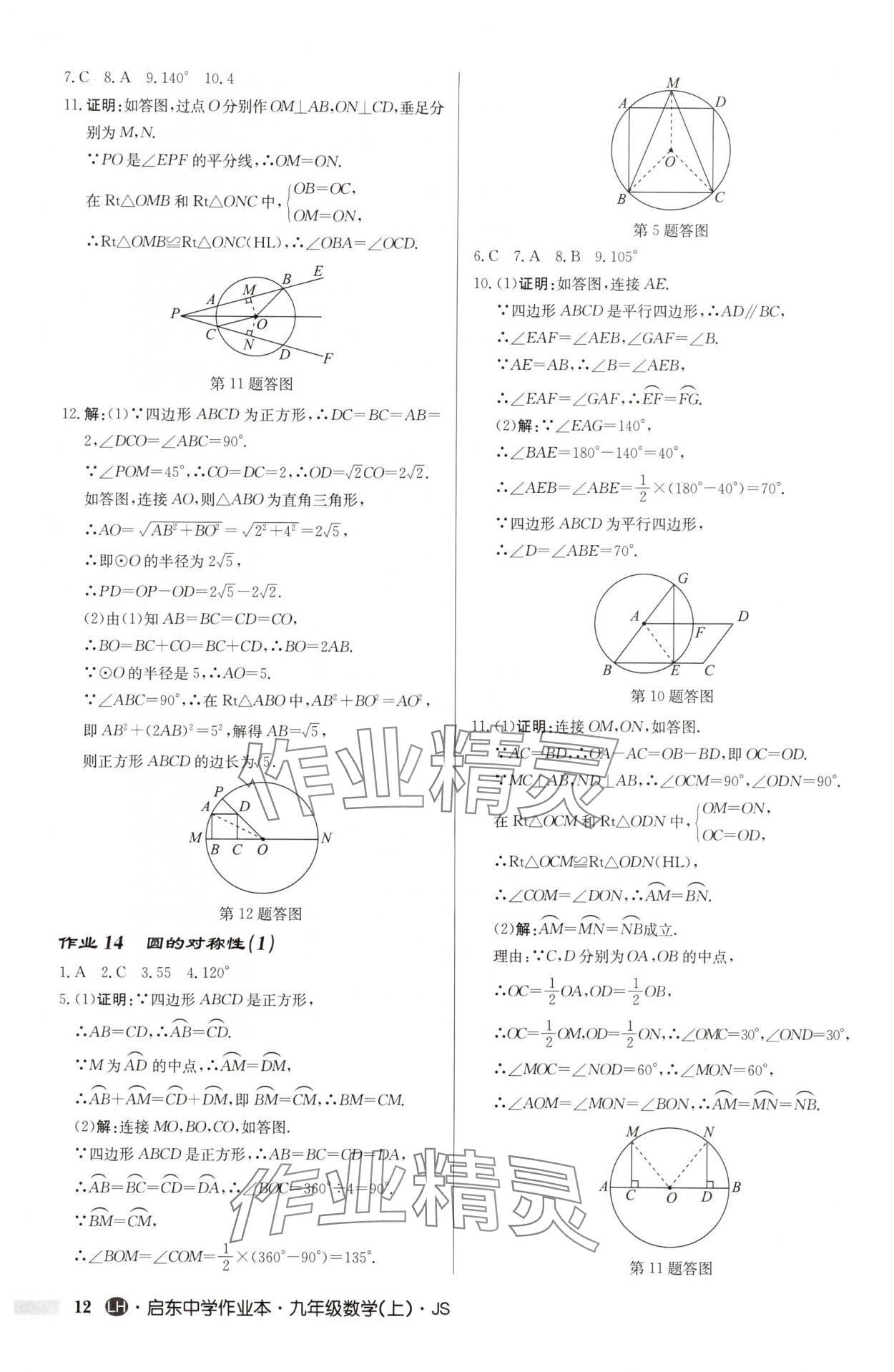 2025年啟東中學(xué)作業(yè)本九年級數(shù)學(xué)上冊蘇科版連淮專版 第12頁
