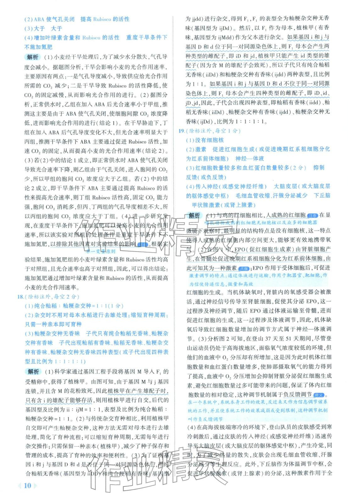 2026年53金卷优选卷汇编高中生物陕晋青宁专版&nbsp;第10页