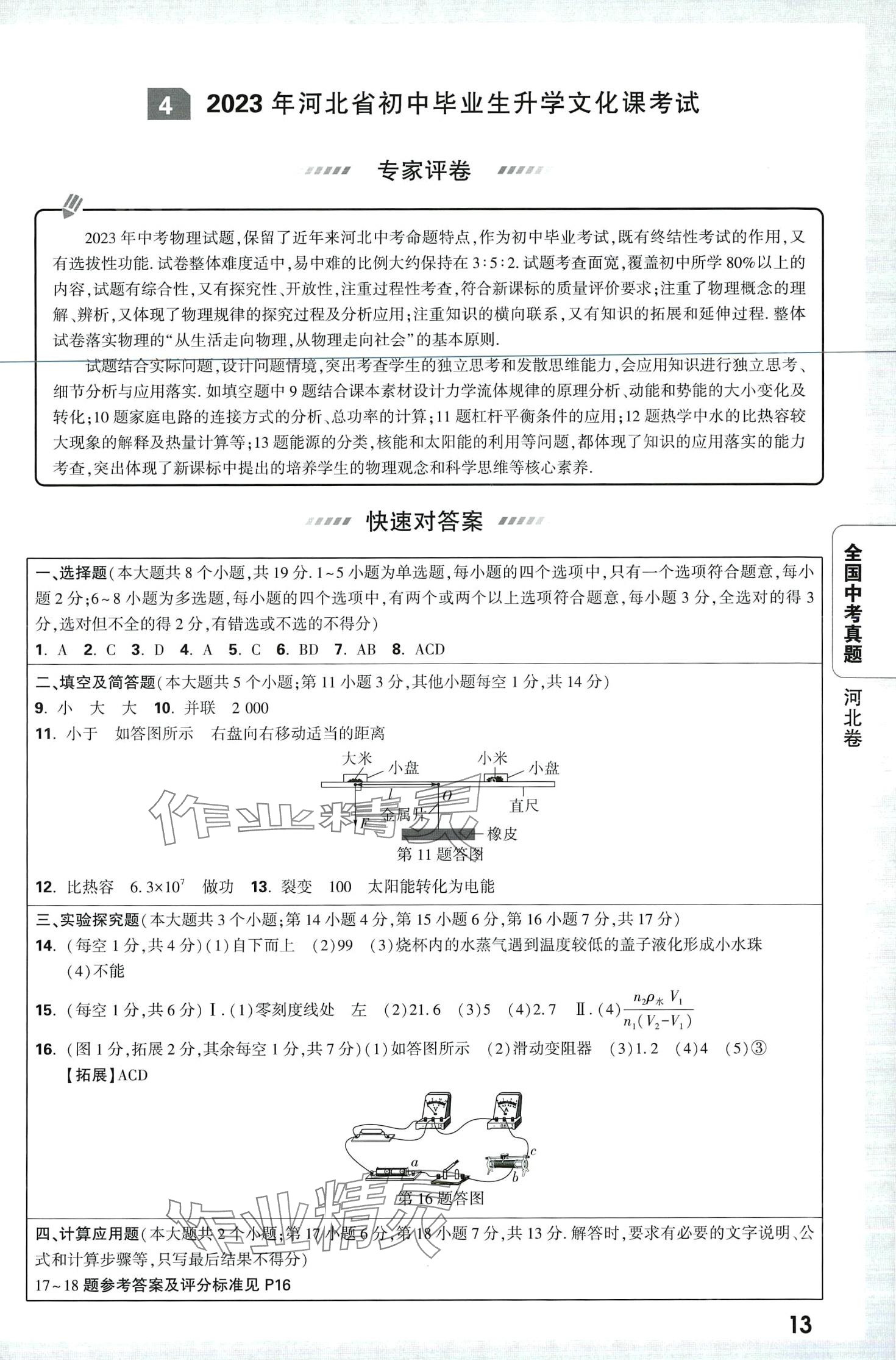 2024年萬唯中考真題物理 第17頁