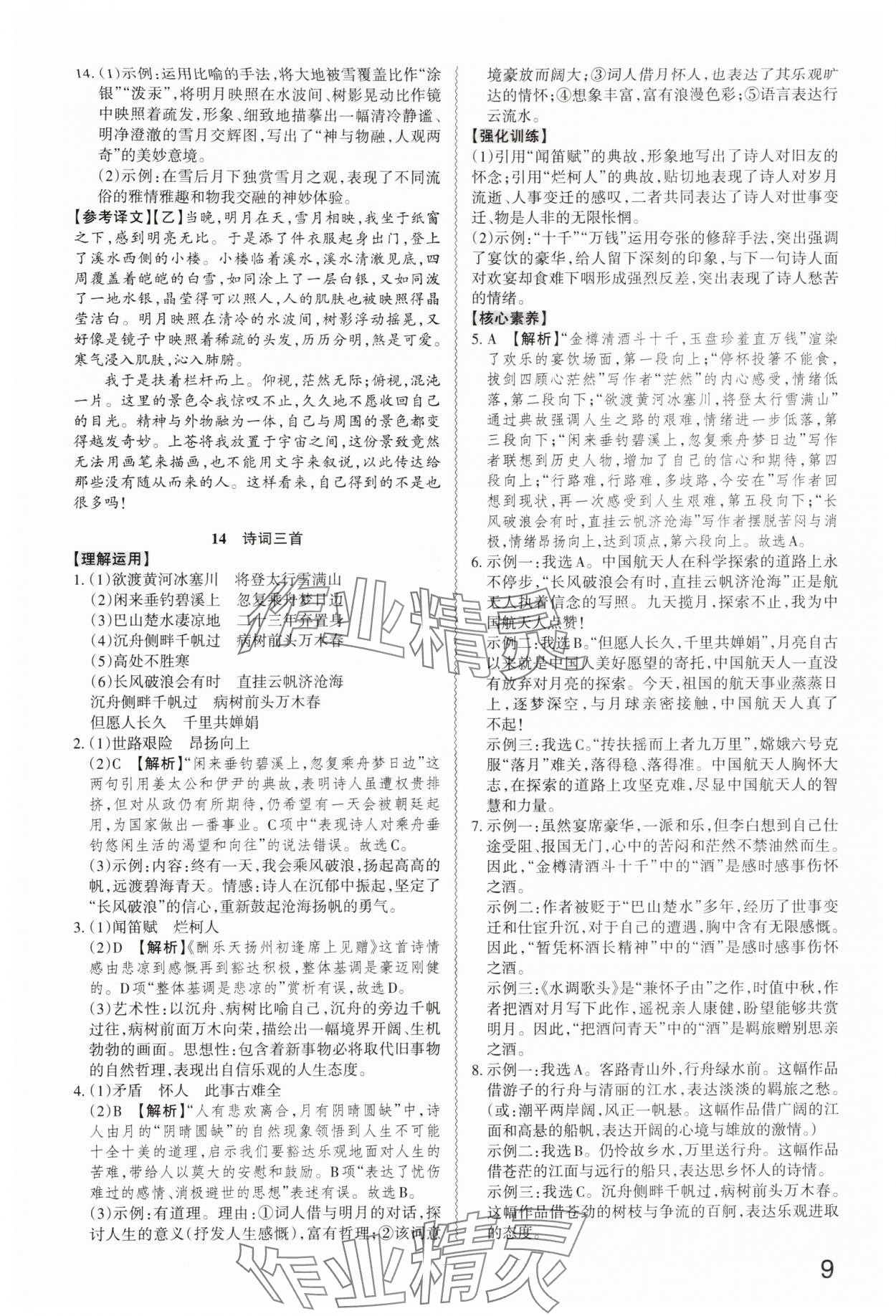 2025年同步冲刺九年级语文全一册人教版&nbsp;第9页