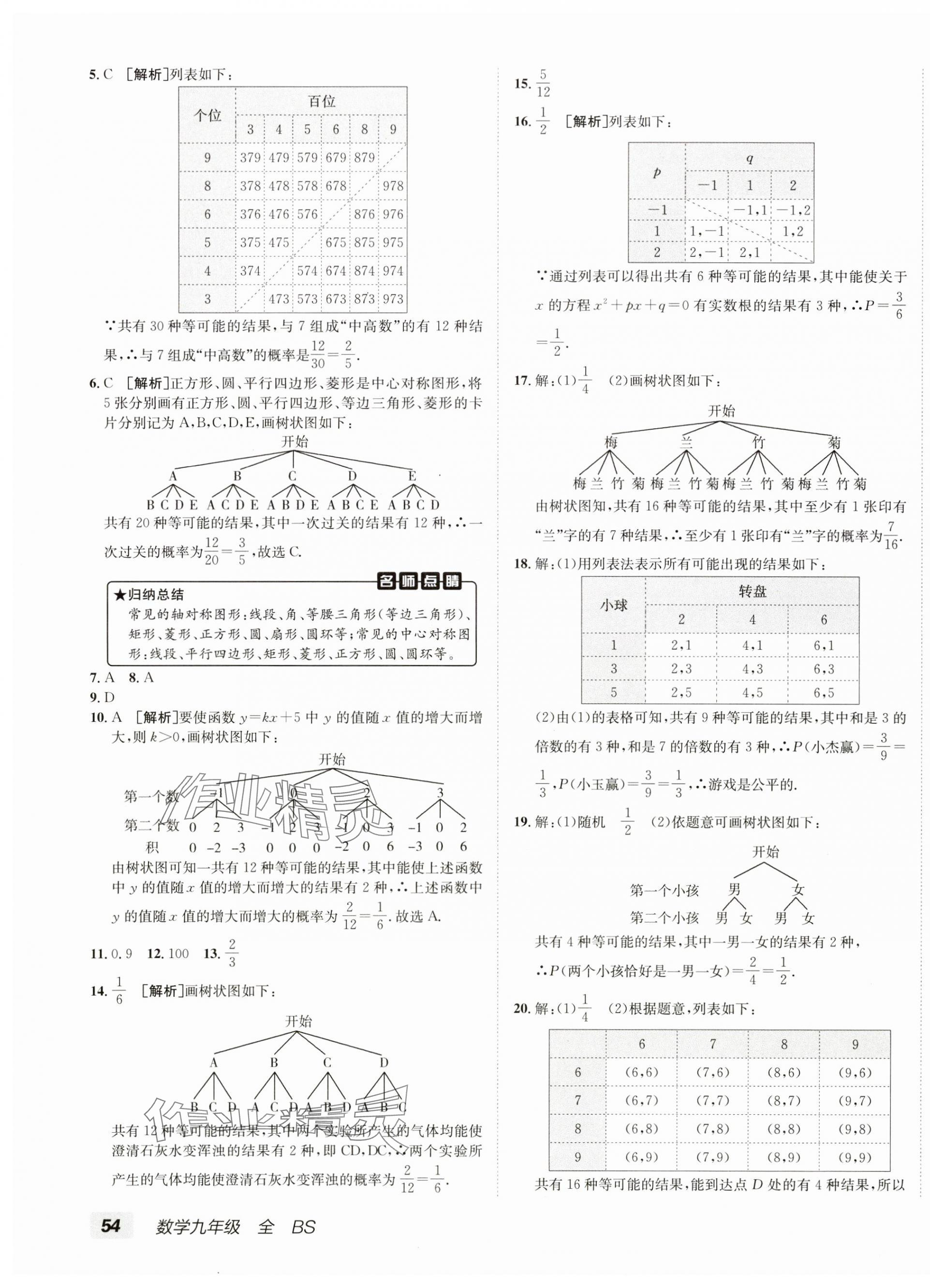 2024年海淀單元測試AB卷九年級數學全一冊北師大版 第7頁