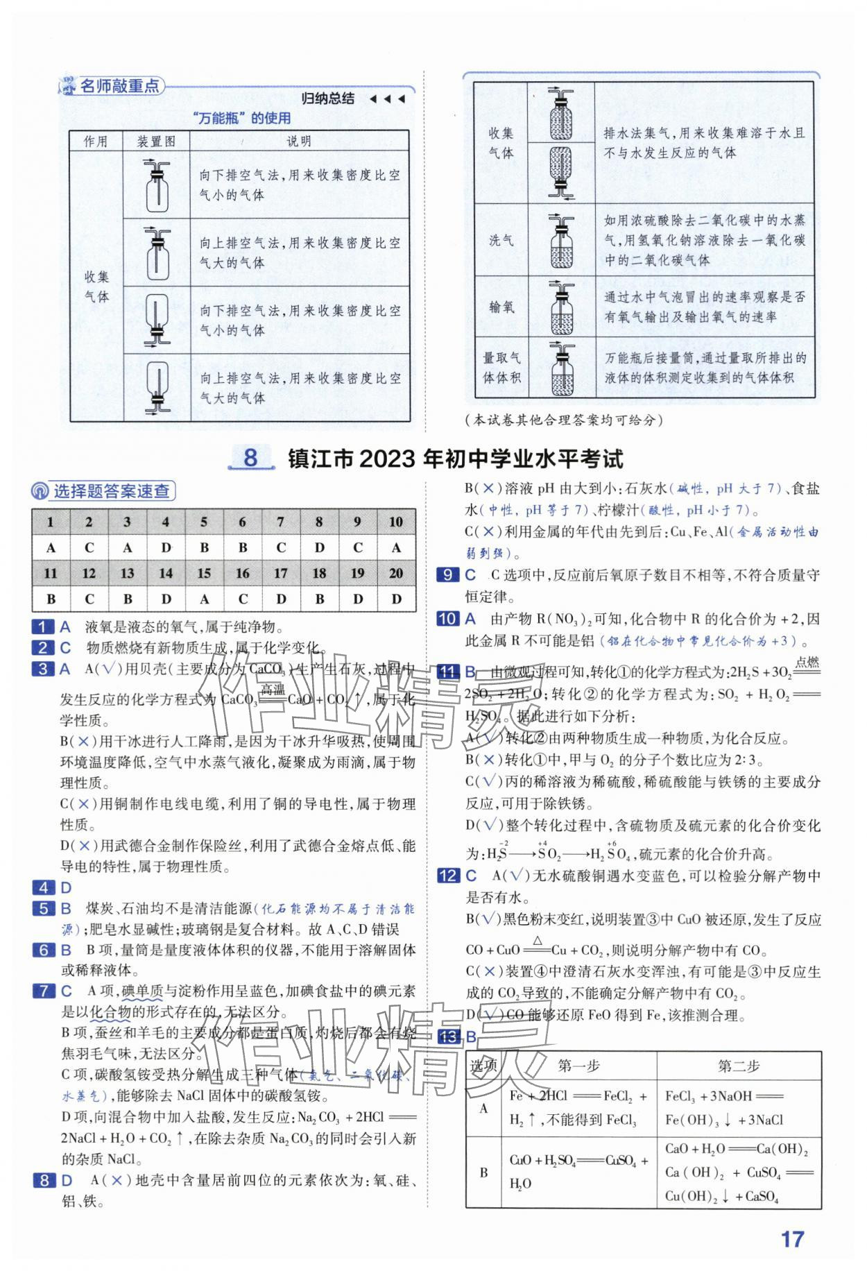 2024年金考卷45套汇编中考化学江苏专版 第17页