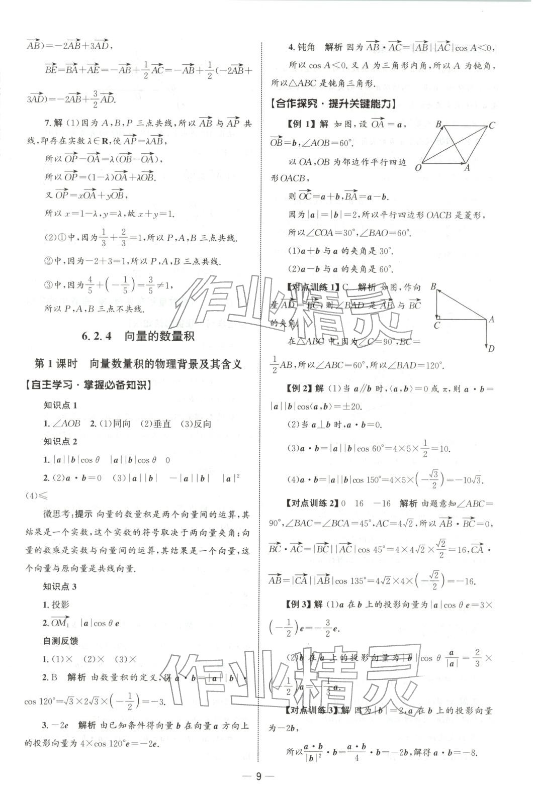 2025年同步练习册人民教育出版社高一数学必修第二册人教版&nbsp;第8页