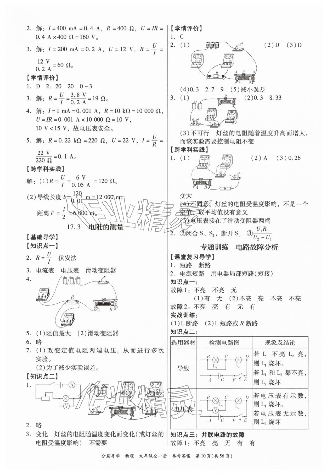 2025年分层导学九年级物理全一册人教版&nbsp;第10页