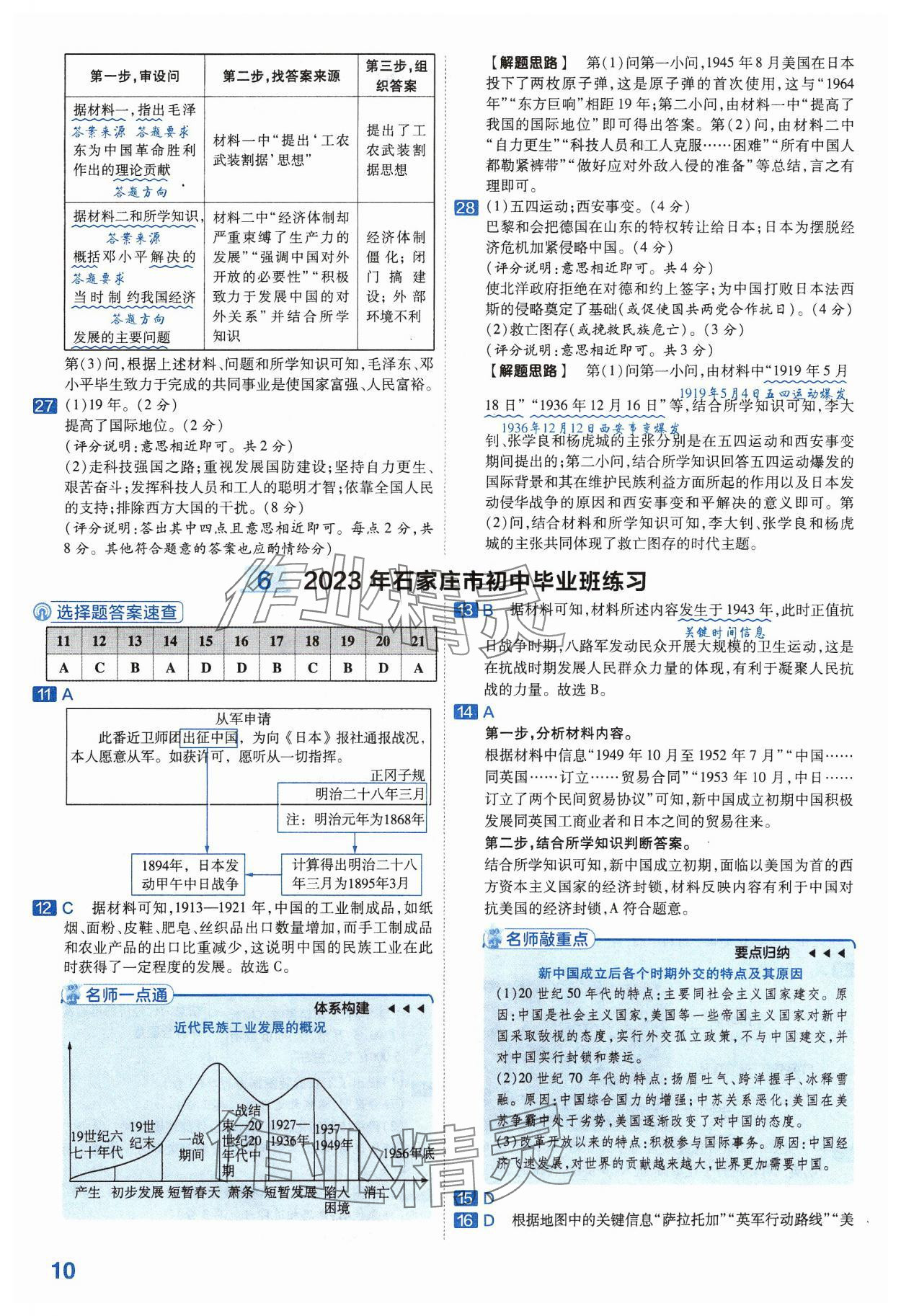 2024年金考卷45套匯編歷史河北專版 參考答案第10頁