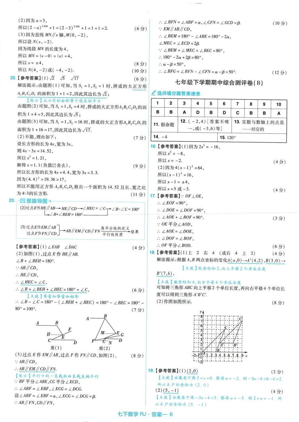 2024年金考卷活页题选七年级数学下册人教版 第6页