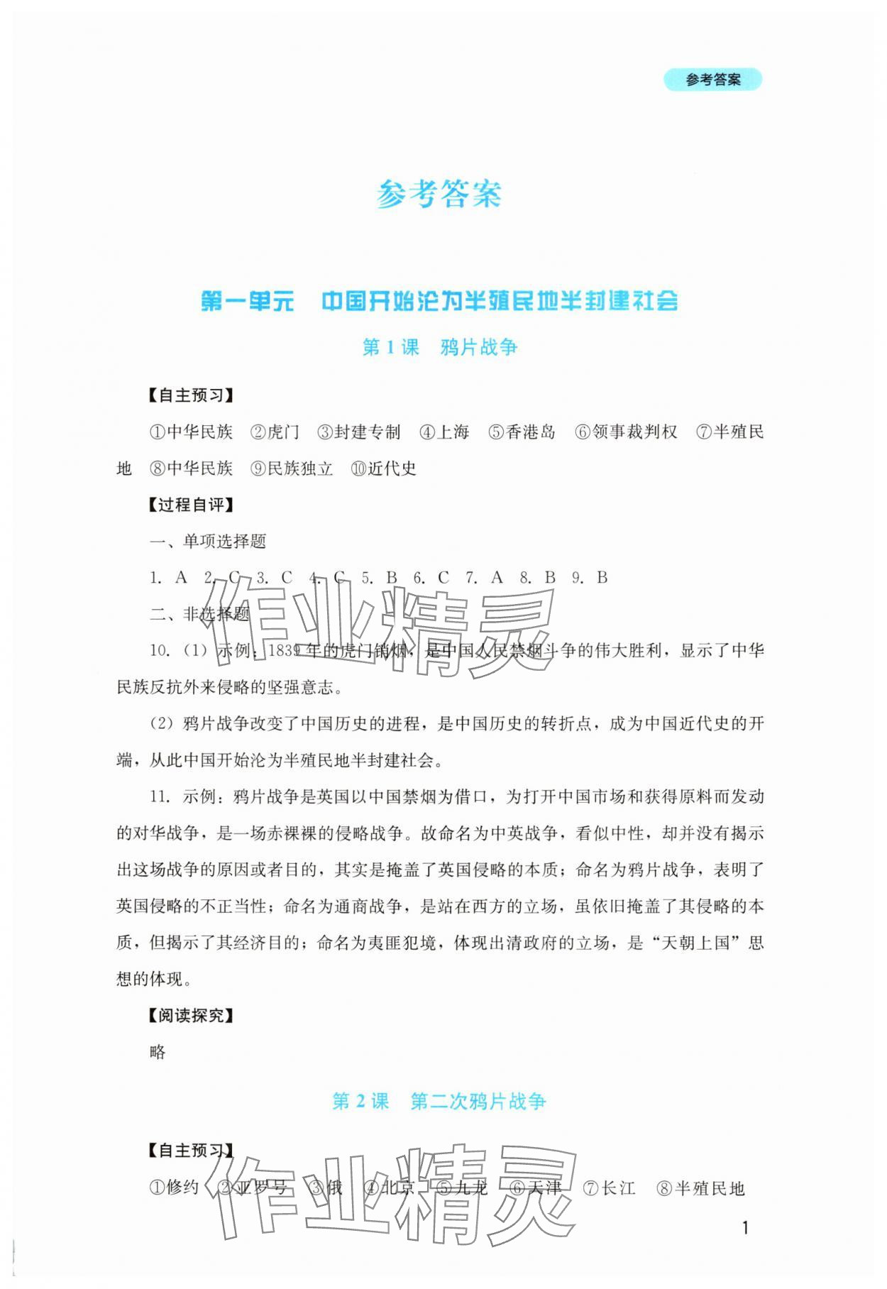 2025年新课程实践与探究丛书八年级历史上册人教版 第1页