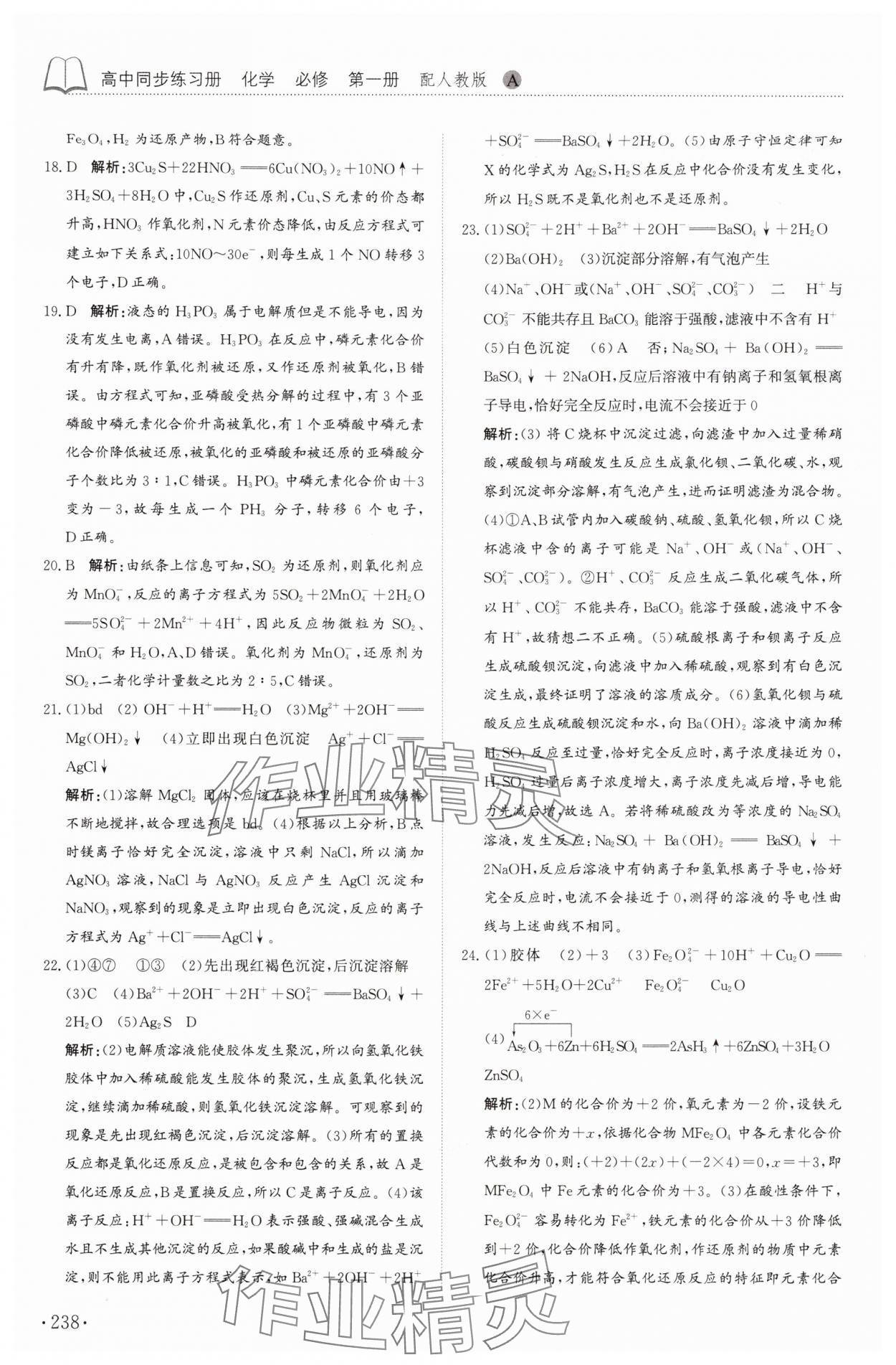 2025年同步練習冊山東科學技術出版社高中化學必修第一冊人教版 第10頁