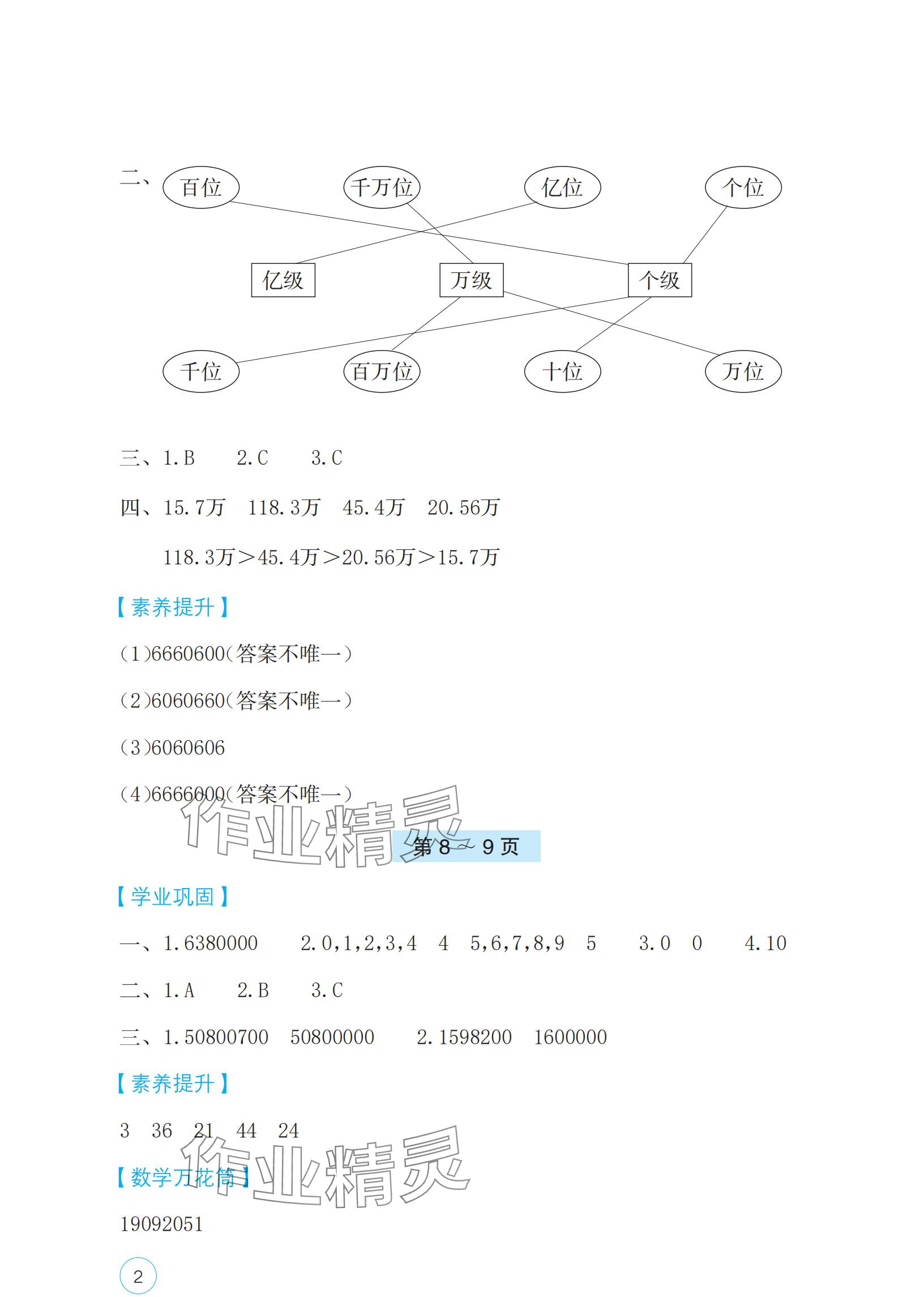 2025年寒假基礎(chǔ)性作業(yè)四年級數(shù)學(xué)北師大版 參考答案第2頁