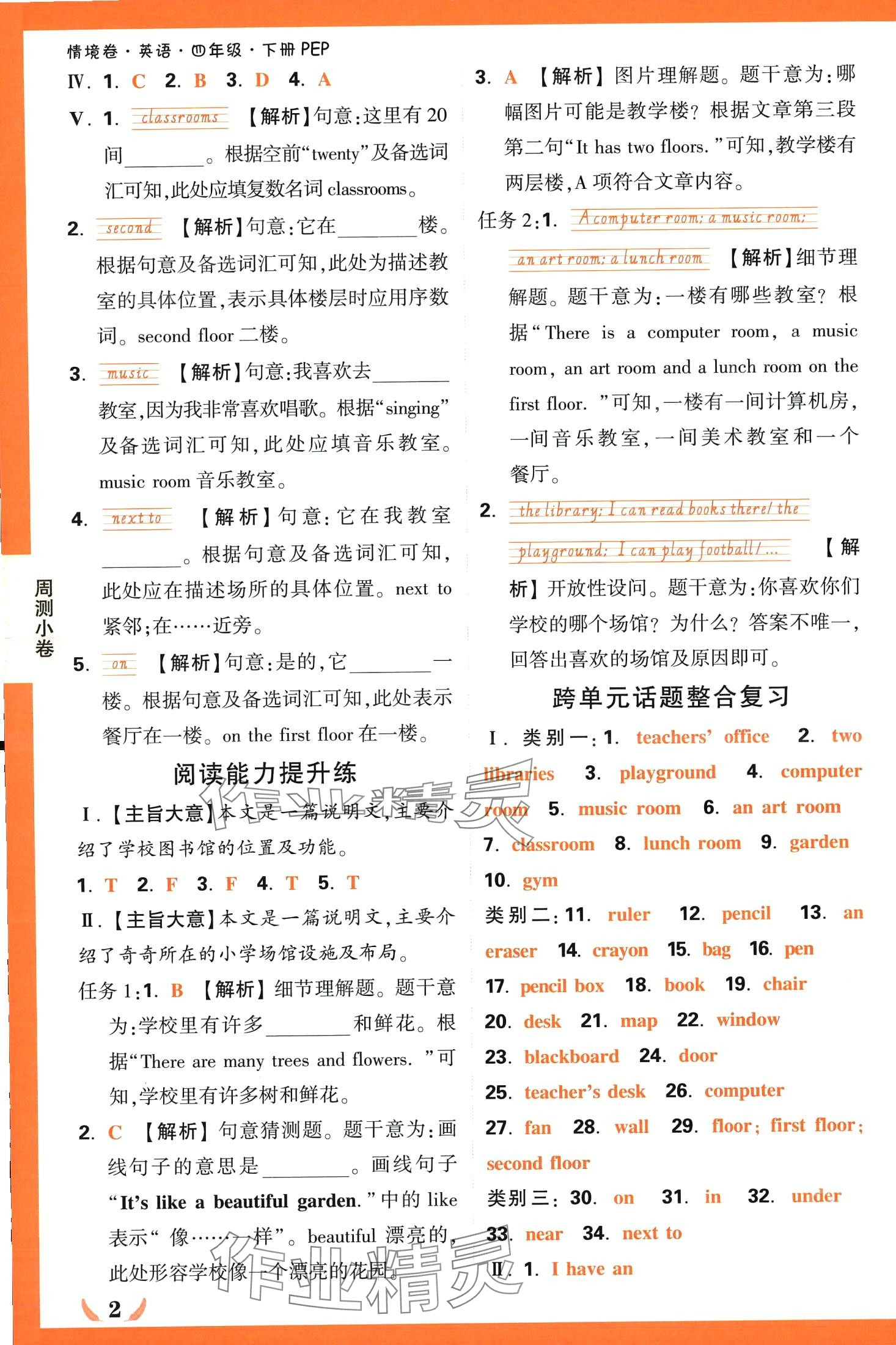 2024年小白鸥情境卷四年级英语下册人教版 第2页