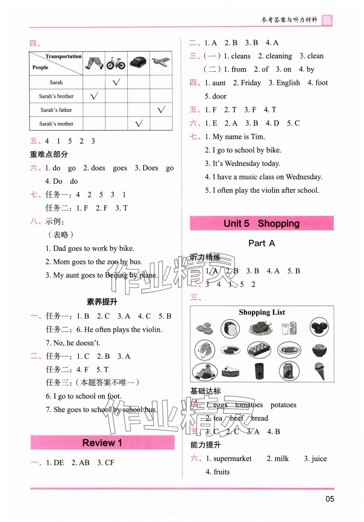 2025年木頭馬分層課課練四年級(jí)英語(yǔ)下冊(cè)閩教版 參考答案第5頁(yè)