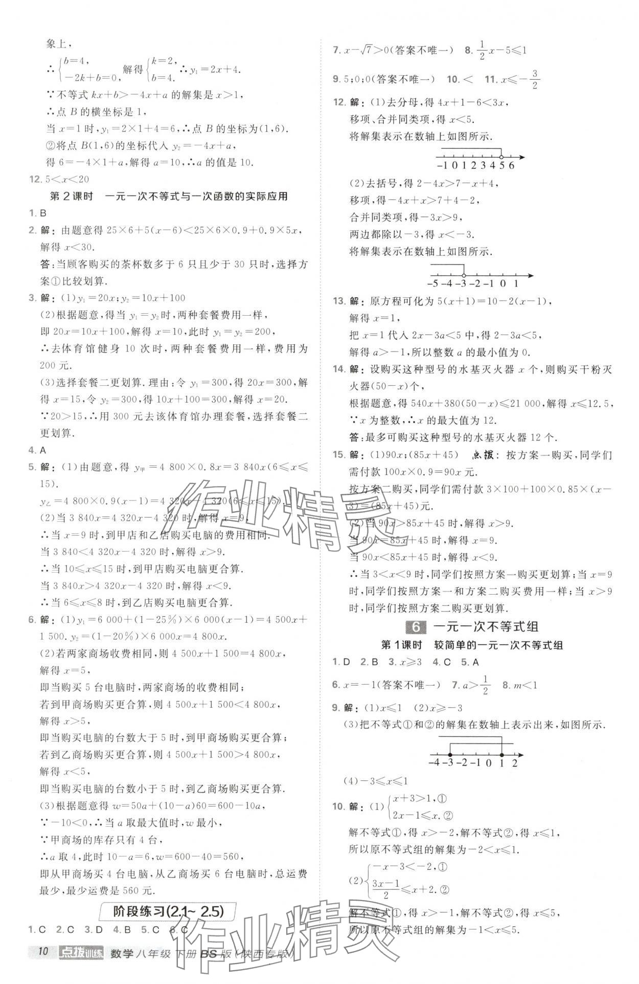 2025年點(diǎn)撥訓(xùn)練八年級(jí)數(shù)學(xué)下冊(cè)北師大版陜西專版 第10頁