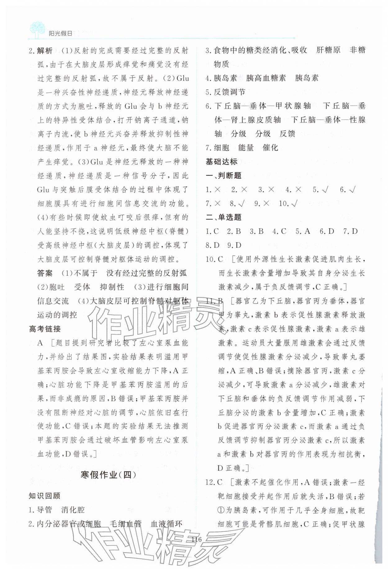 2026年陽(yáng)光假日寒假高二生物&nbsp;第6頁(yè)