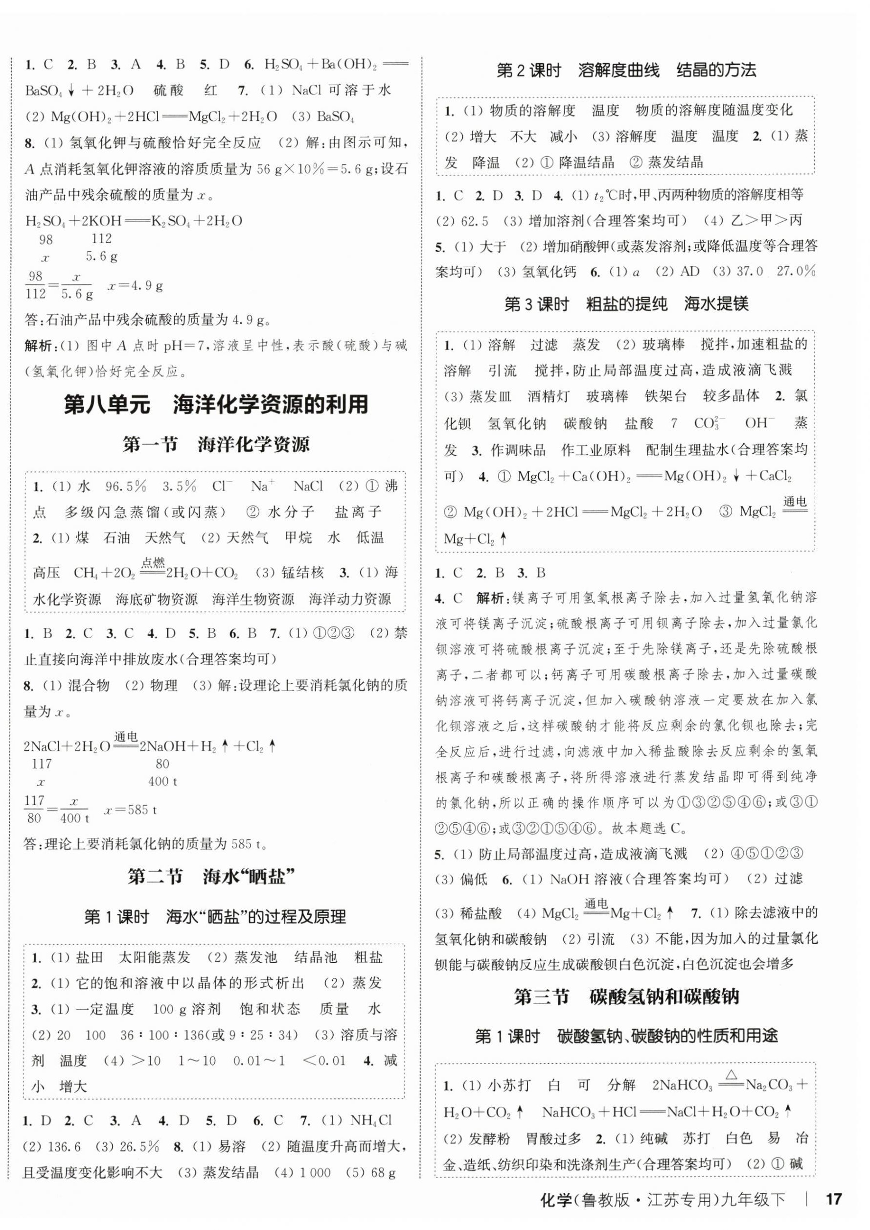 2025年通城學(xué)典課時(shí)作業(yè)本九年級(jí)化學(xué)下冊(cè)魯教版江蘇專版 第2頁(yè)