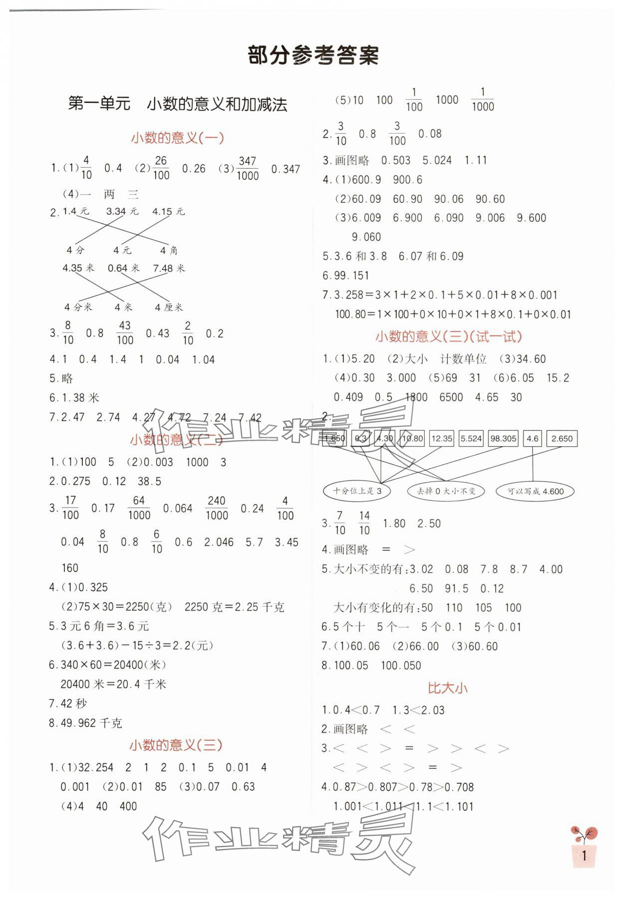 2024年小学生学习实践园地四年级数学下册北师大版 第1页