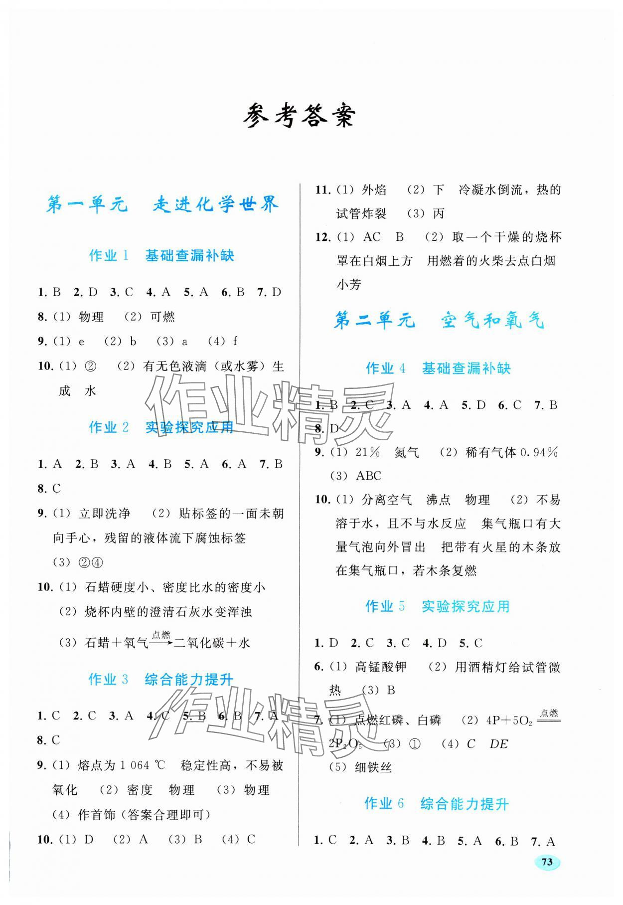 2025年寒假作業(yè)人民教育出版社九年級化學(xué)人教版 第1頁