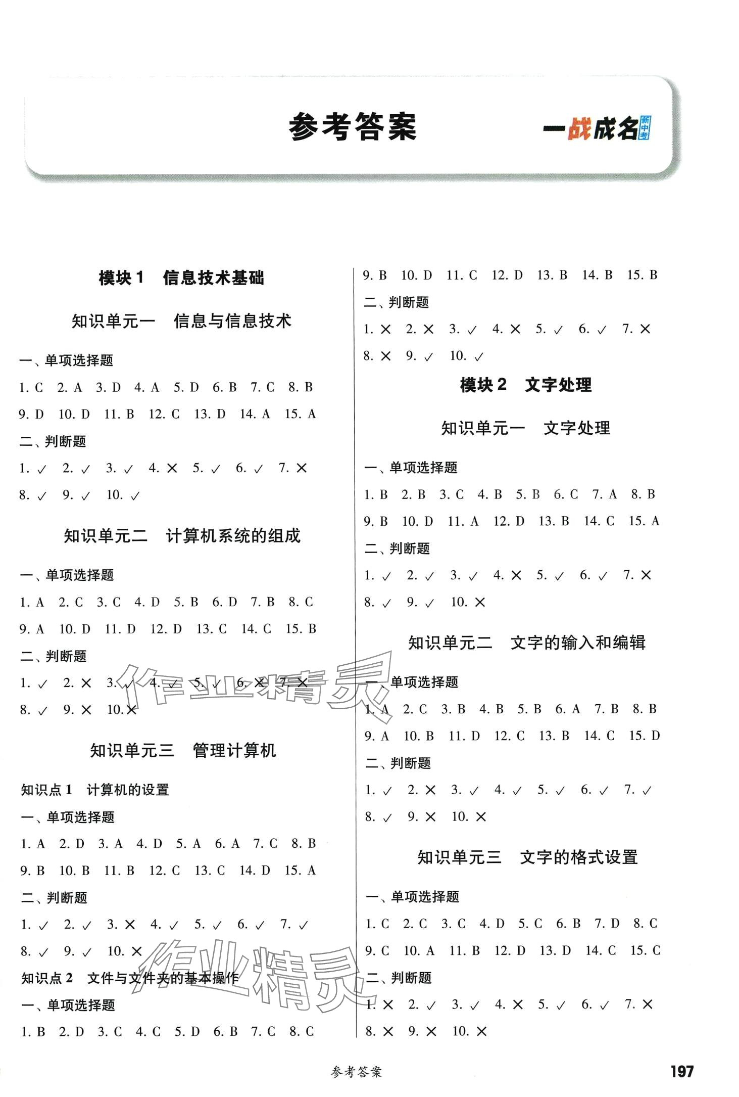 2024年一战成名新中考考前新方案信息技术初中云南专版 第1页