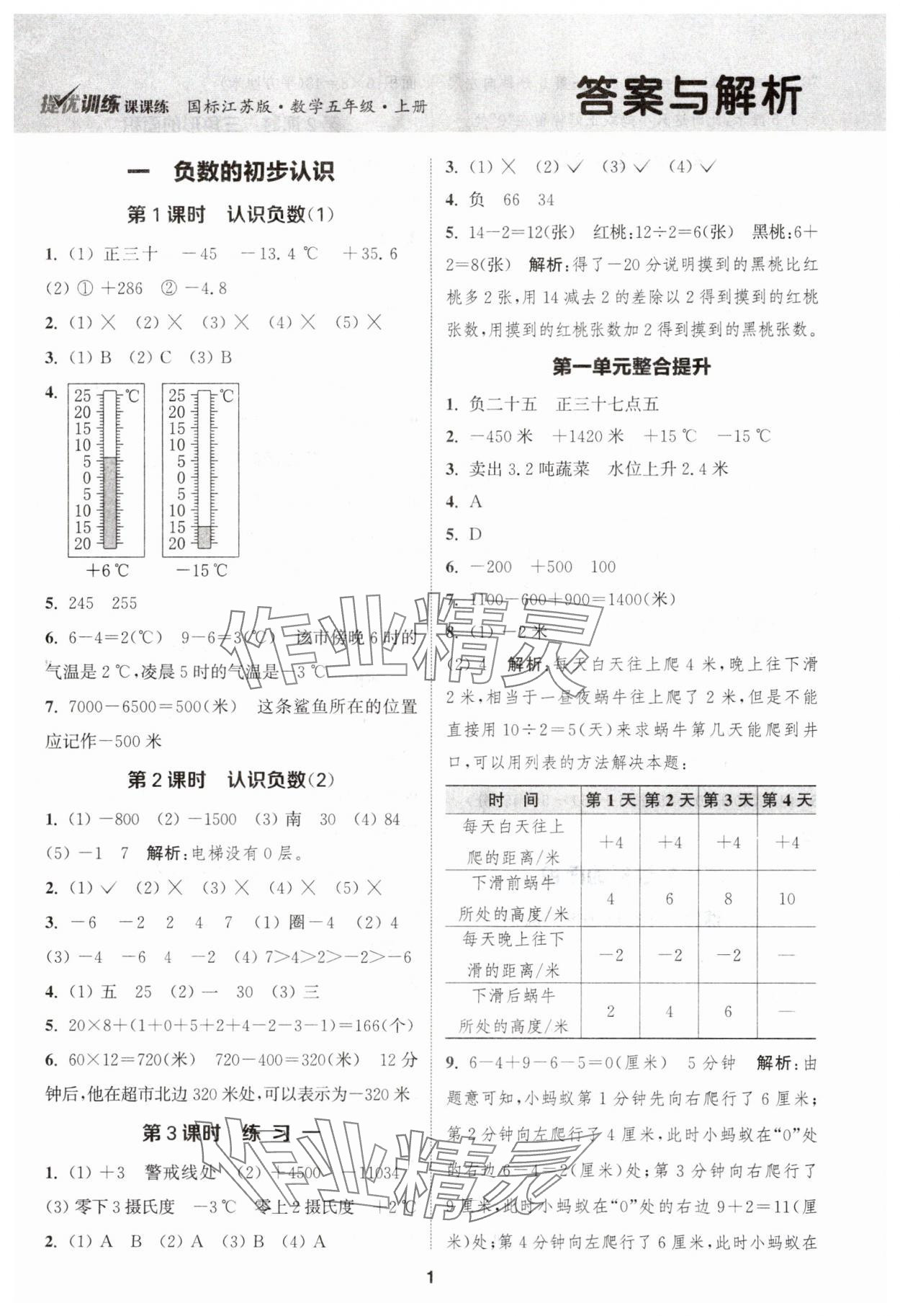 2023年金钥匙提优训练课课练五年级数学上册苏教版 第1页