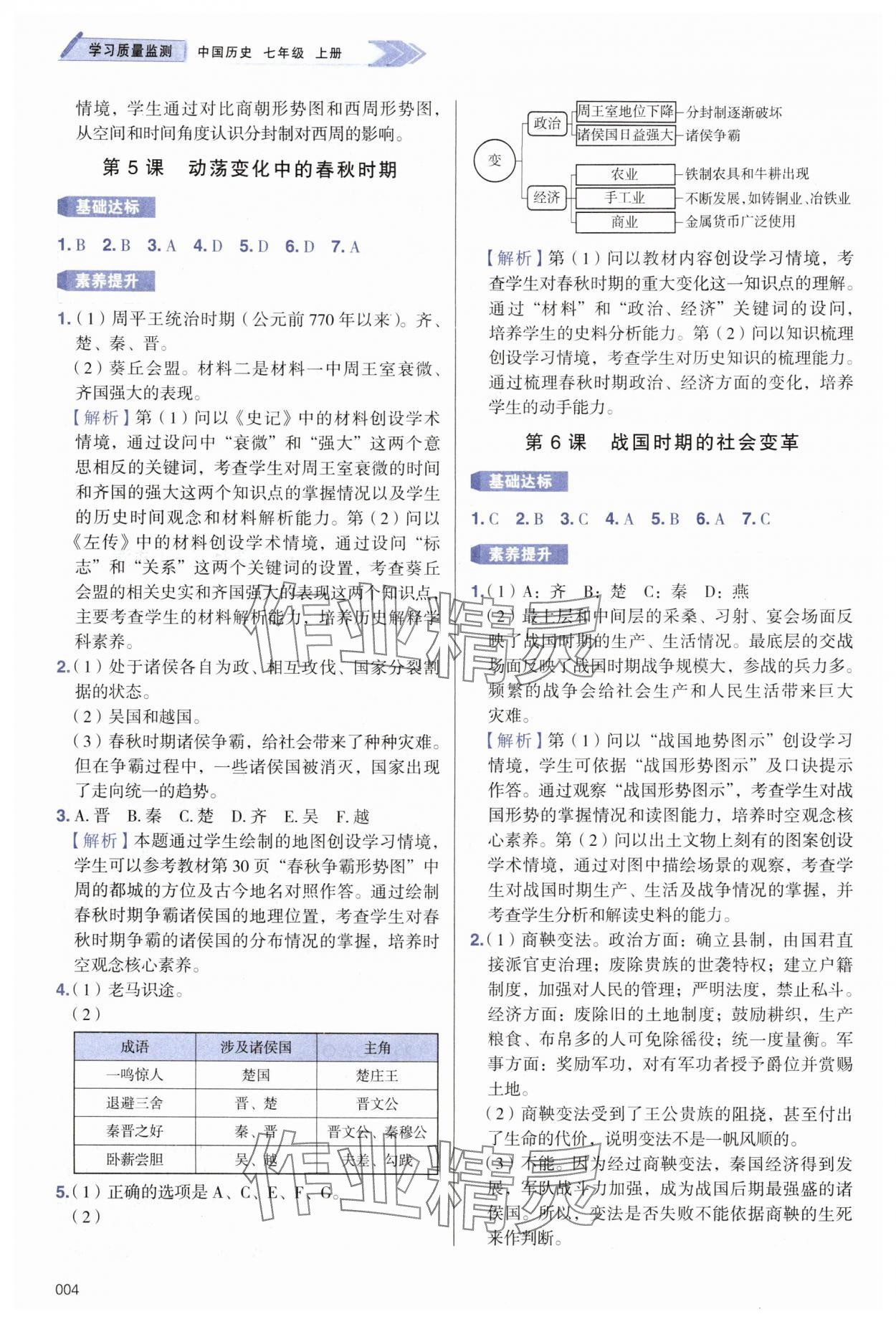 2025年学习质量监测七年级历史上册人教版 第4页