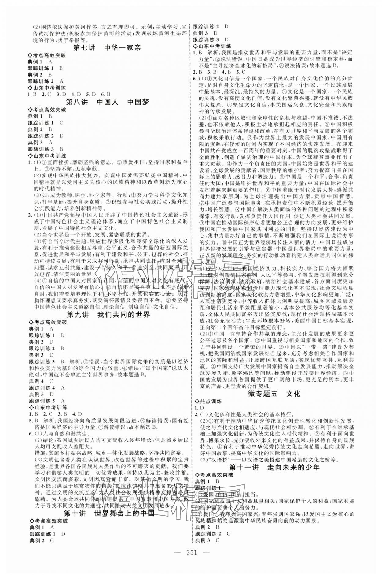 2024年全程导航初中总复习道德与法治山东专版 第3页