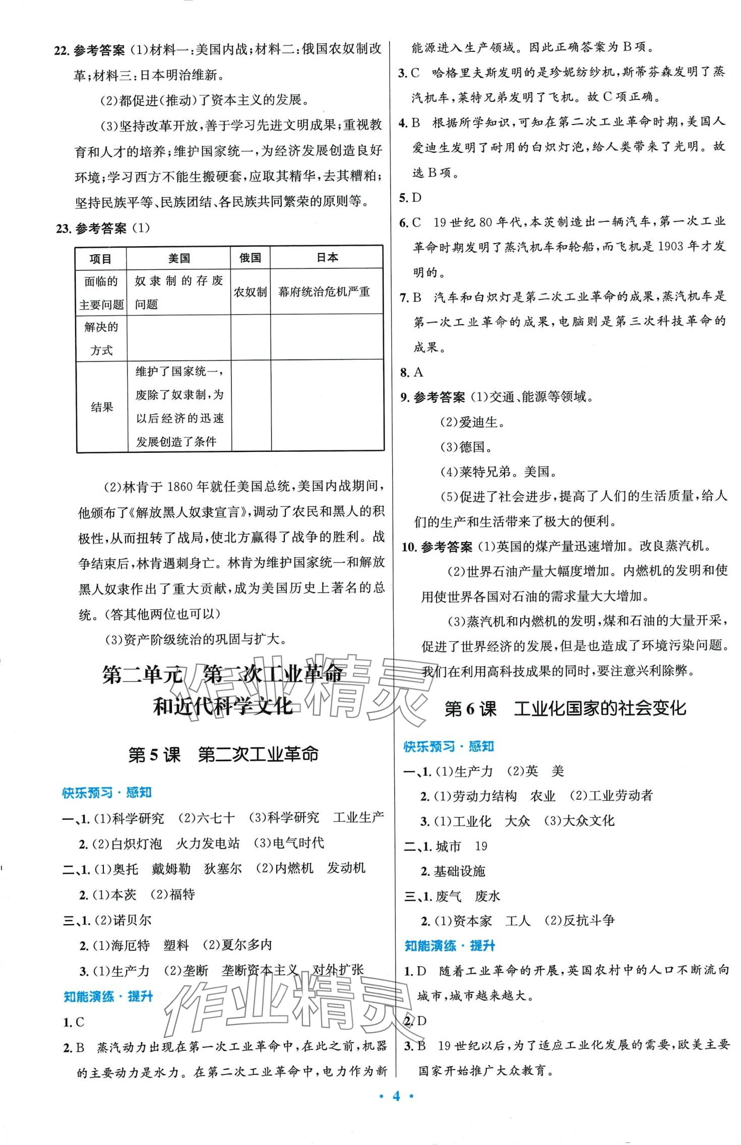 2024年同步測控優(yōu)化設(shè)計九年級歷史下冊人教版精編版 第4頁