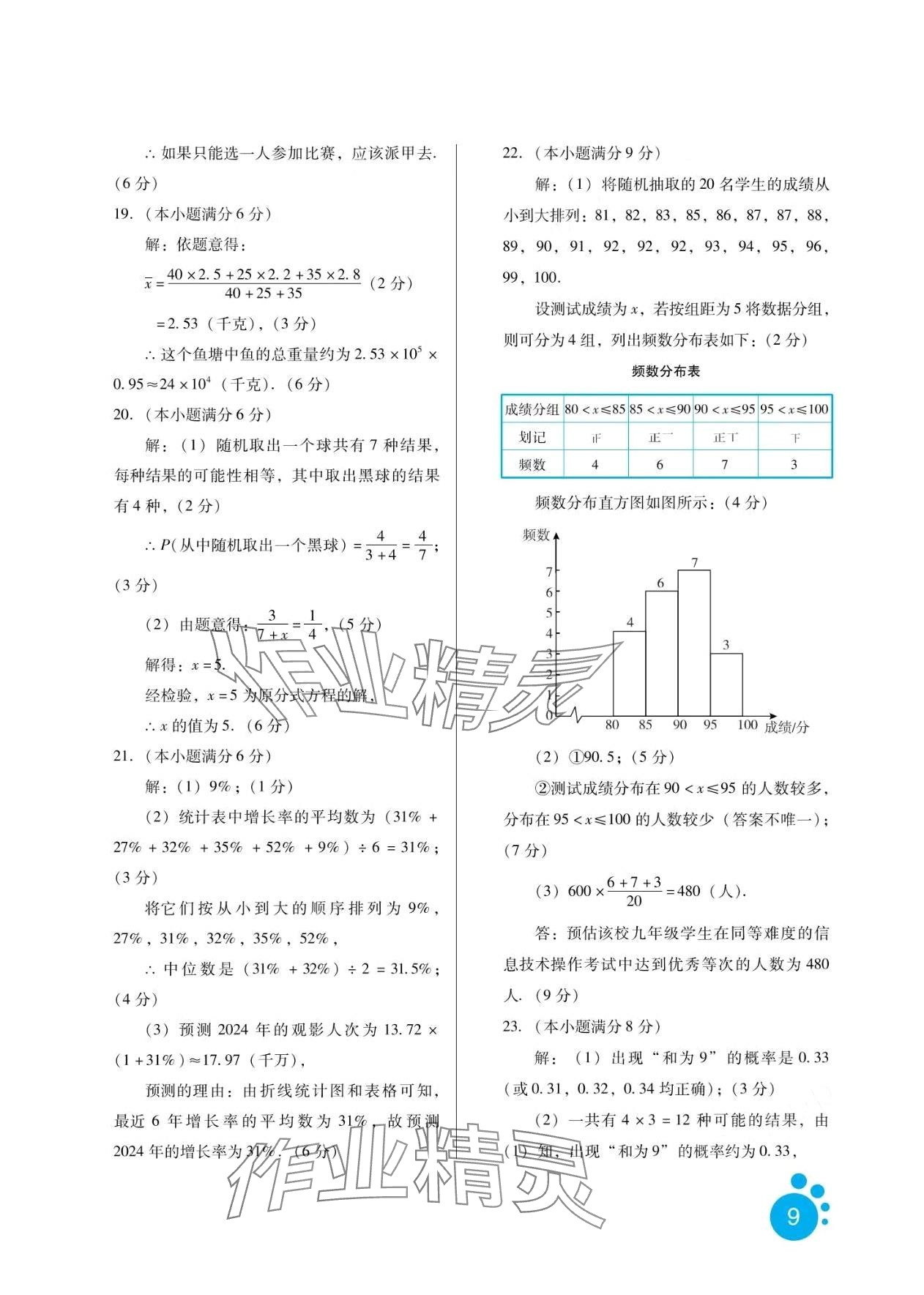 2024年寒假生活河北人民出版社九年級數(shù)學(xué) 第9頁