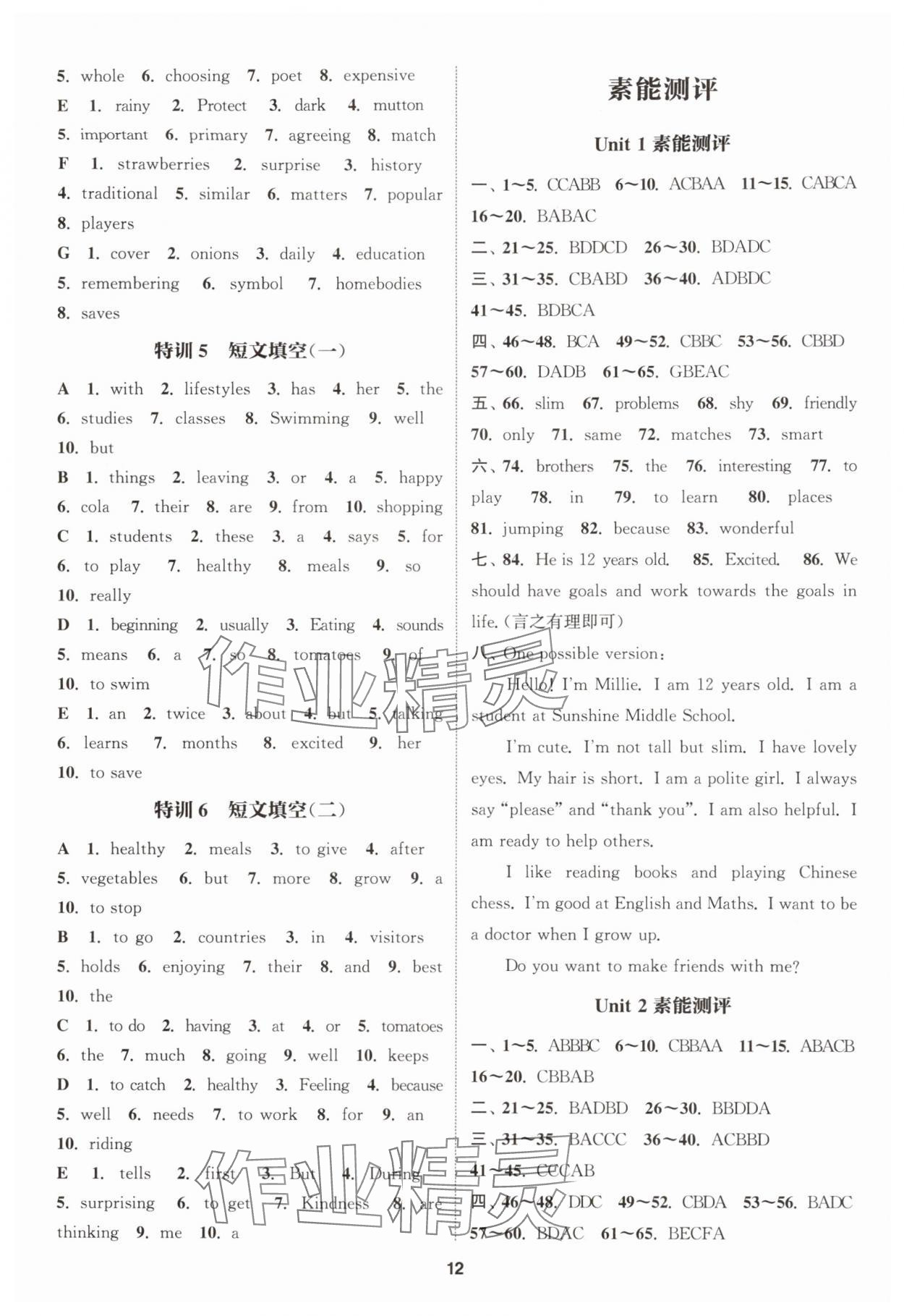 2025年通城学典课时作业本七年级英语上册译林版宿迁专用 第12页